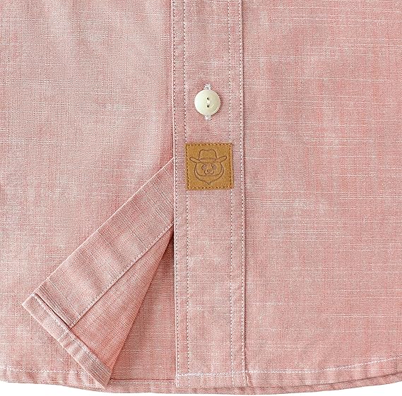 Dubinik® Wear Pink for Breast Cancer Awareness! Chambray Long Sleeve Denim Workshirt with Pockets#58002