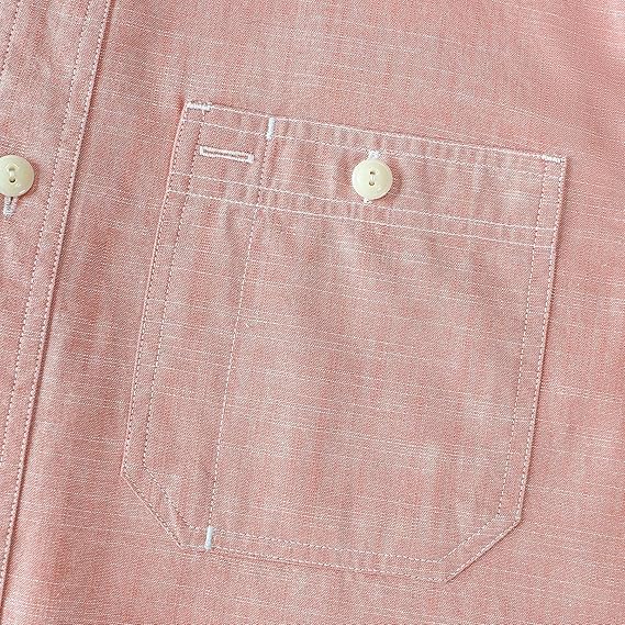 Dubinik® Wear Pink for Breast Cancer Awareness! Chambray Long Sleeve Denim Workshirt with Pockets#58002