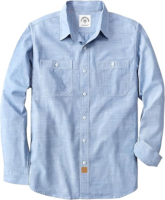 Dubinik® Chambray Long Sleeve Denim Workshirt with Pockets#58003