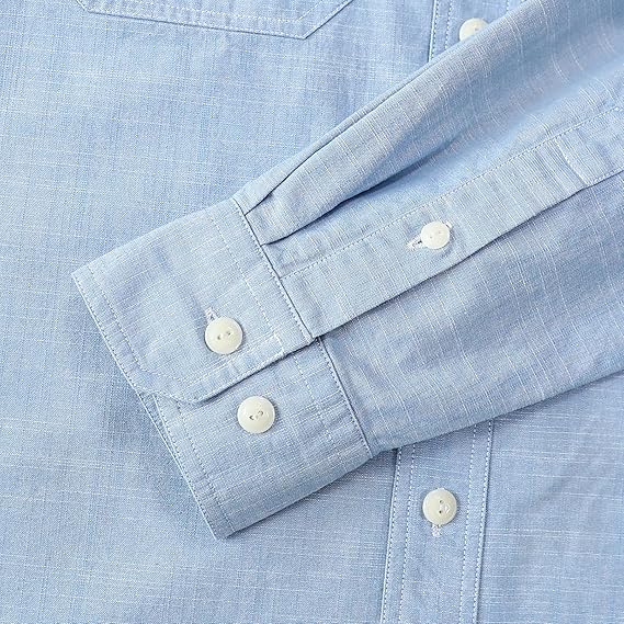 Dubinik® Chambray Long Sleeve Denim Workshirt with Pockets#58003