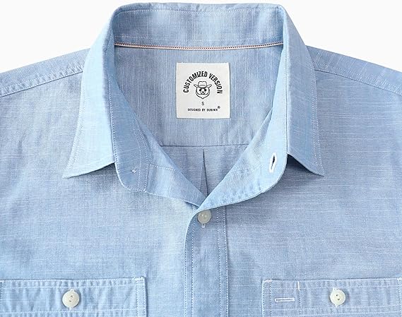 Dubinik® Chambray Long Sleeve Denim Workshirt with Pockets#58003