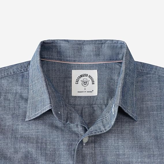 Dubinik® Chambray Long Sleeve Denim Workshirt with Pockets#58004