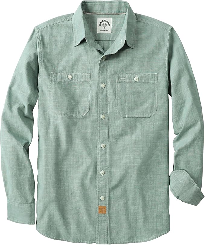 Dubinik® Chambray Long Sleeve Denim Workshirt with Pockets#58005