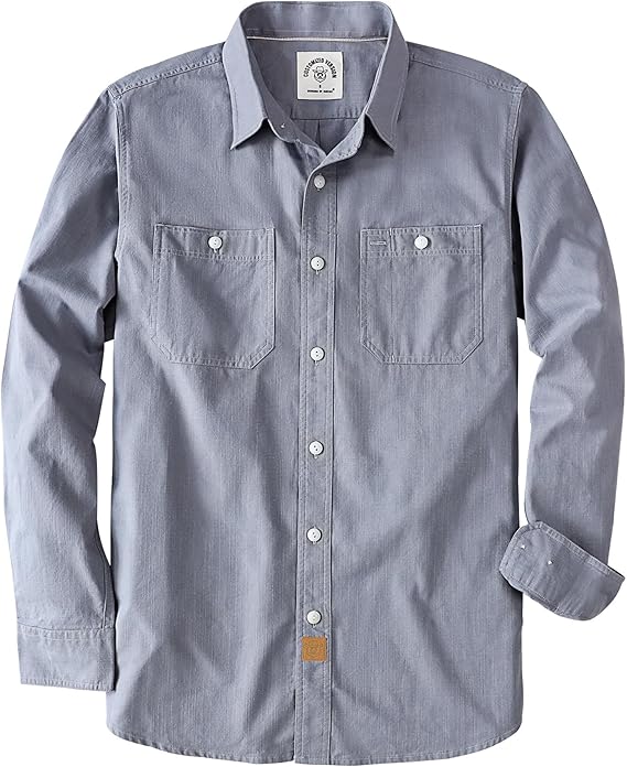 Dubinik® Chambray Long Sleeve Denim Workshirt with Pockets#58006