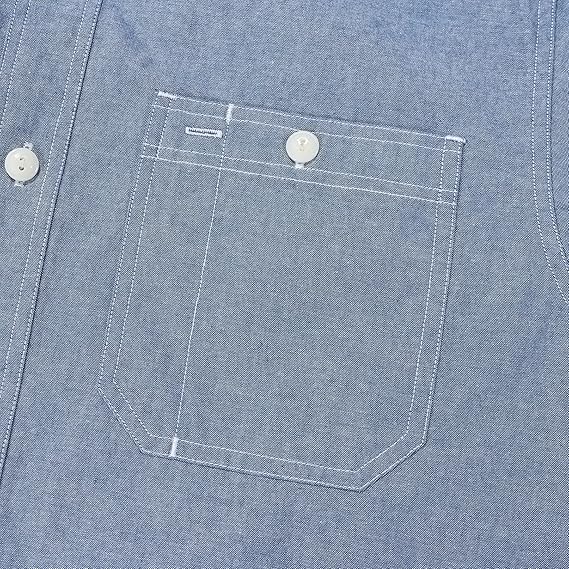 Dubinik® Chambray Long Sleeve Denim Workshirt with Pockets#58009