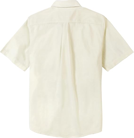 Dubinik® Mens Short Sleeve Button Down Casual Cotton Regular Fit Lightweight Pocket Chambray Mens Button Down Short Sleeve#0057007