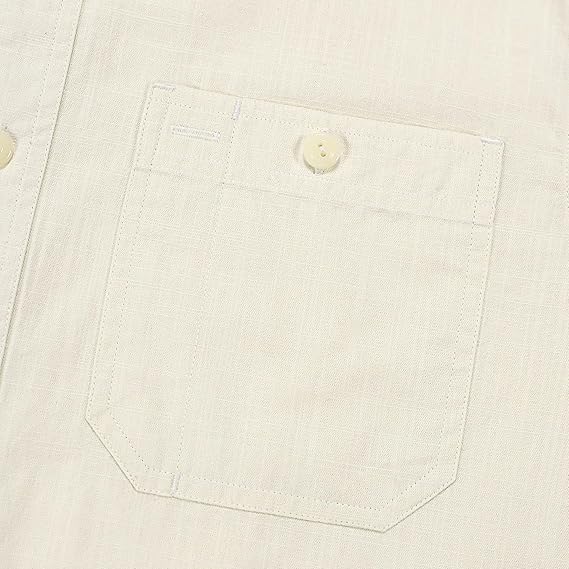 Dubinik® Mens Short Sleeve Button Down Casual Cotton Regular Fit Lightweight Pocket Chambray Mens Button Down Short Sleeve#0057007
