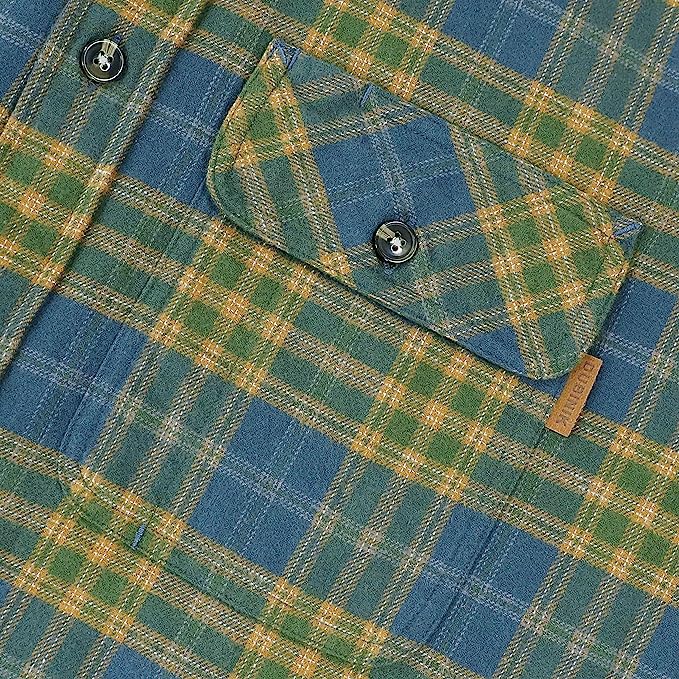 Dubinik® Mens Long Sleeve Flannel Casual Button Down Shirt #10113