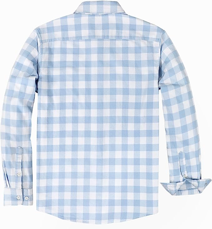 Dubinik® Flannel Shirt for Men Casual Button Down Work Soft All Cotton Lightweight Flannel Mens Plaid Shirts Long Sleeve#33201