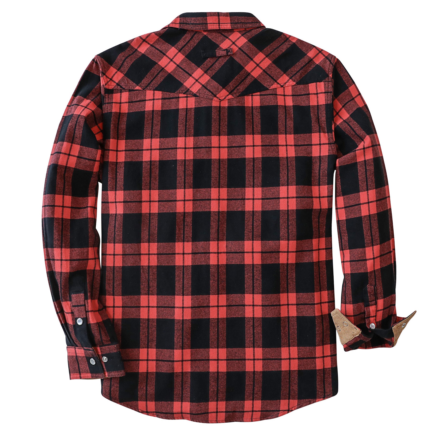 Dubinik® Men's Buffalo Plaid Long Sleeve Pearl Snap Midweight Flannel Casual Western Cowboy Plaid Shirts 100% Cotton#36005