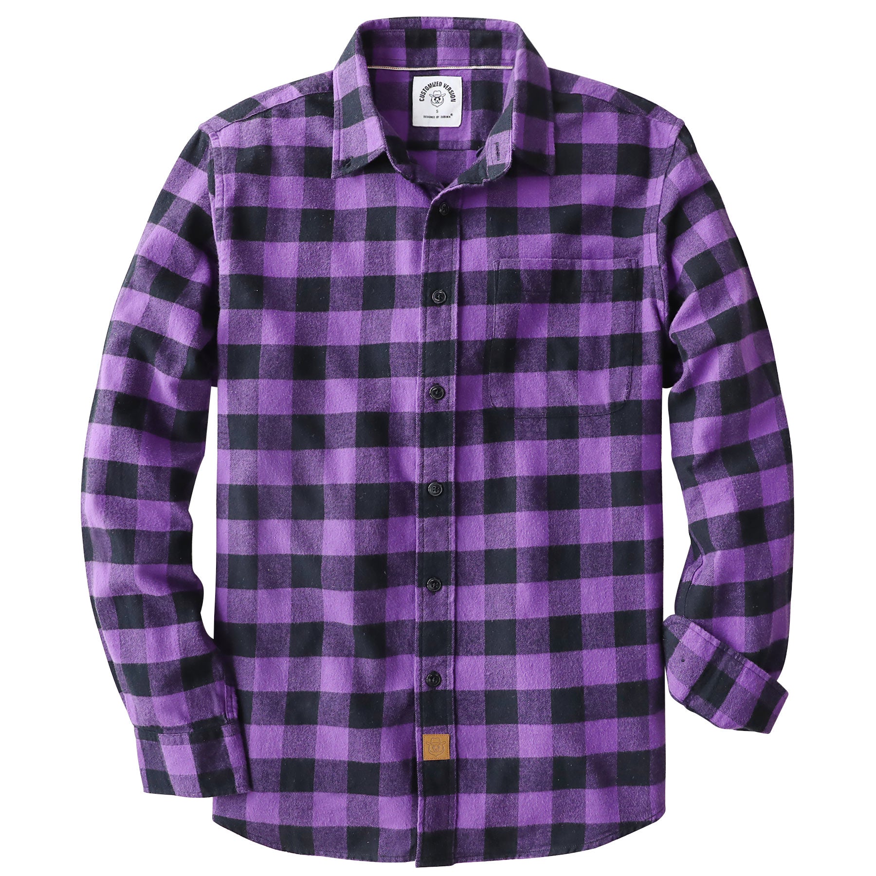 Dubinik® Flannel Shirt for Men 100% Cotton Mens Flannel Shirts Long Sleeve Plaid Soft Casual Button Down Shirt Men#66208