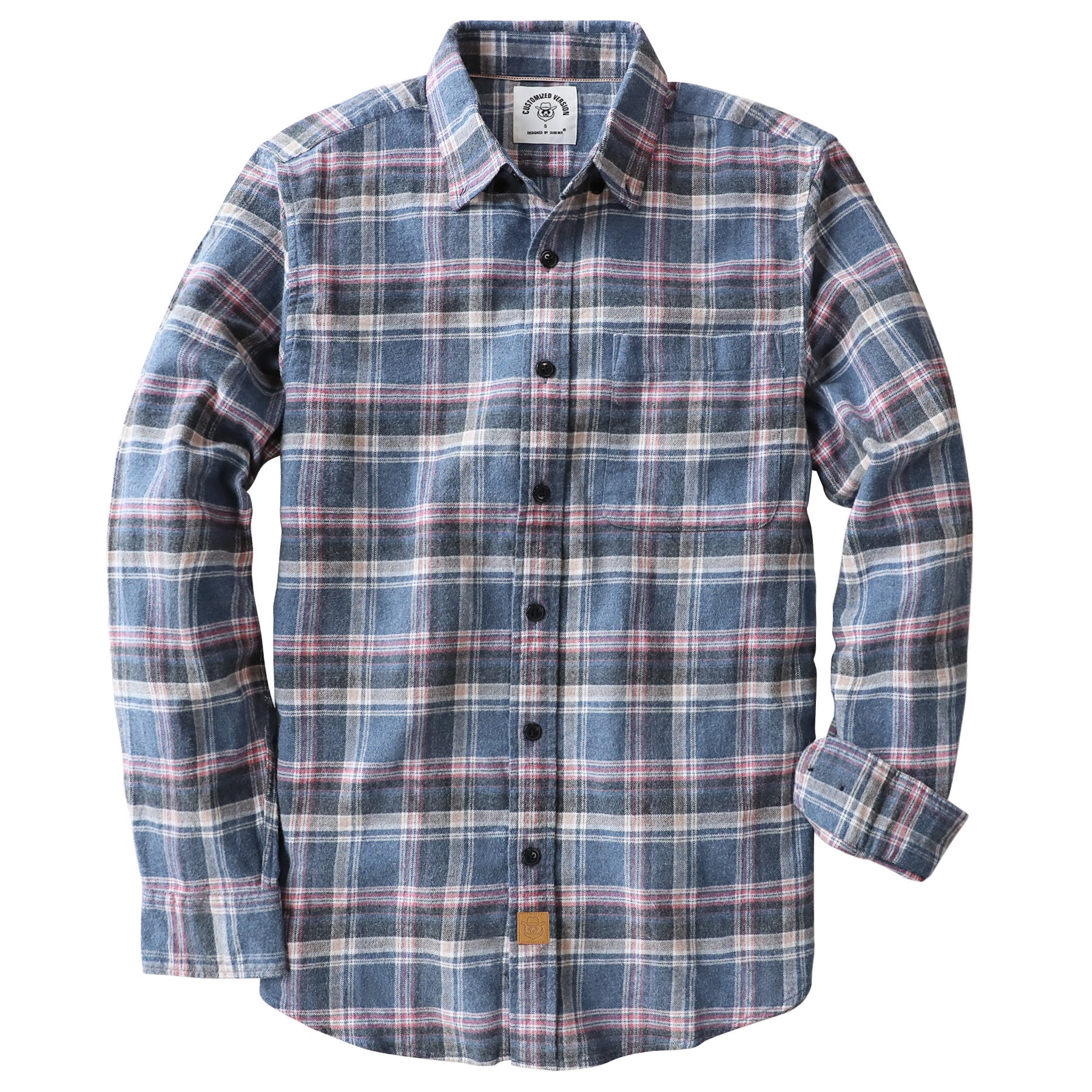 Dubinik® Flannel Shirt for Men 100% Cotton Mens Flannel Shirts Long Sleeve Plaid Soft Casual Button Down Shirt Men#66029