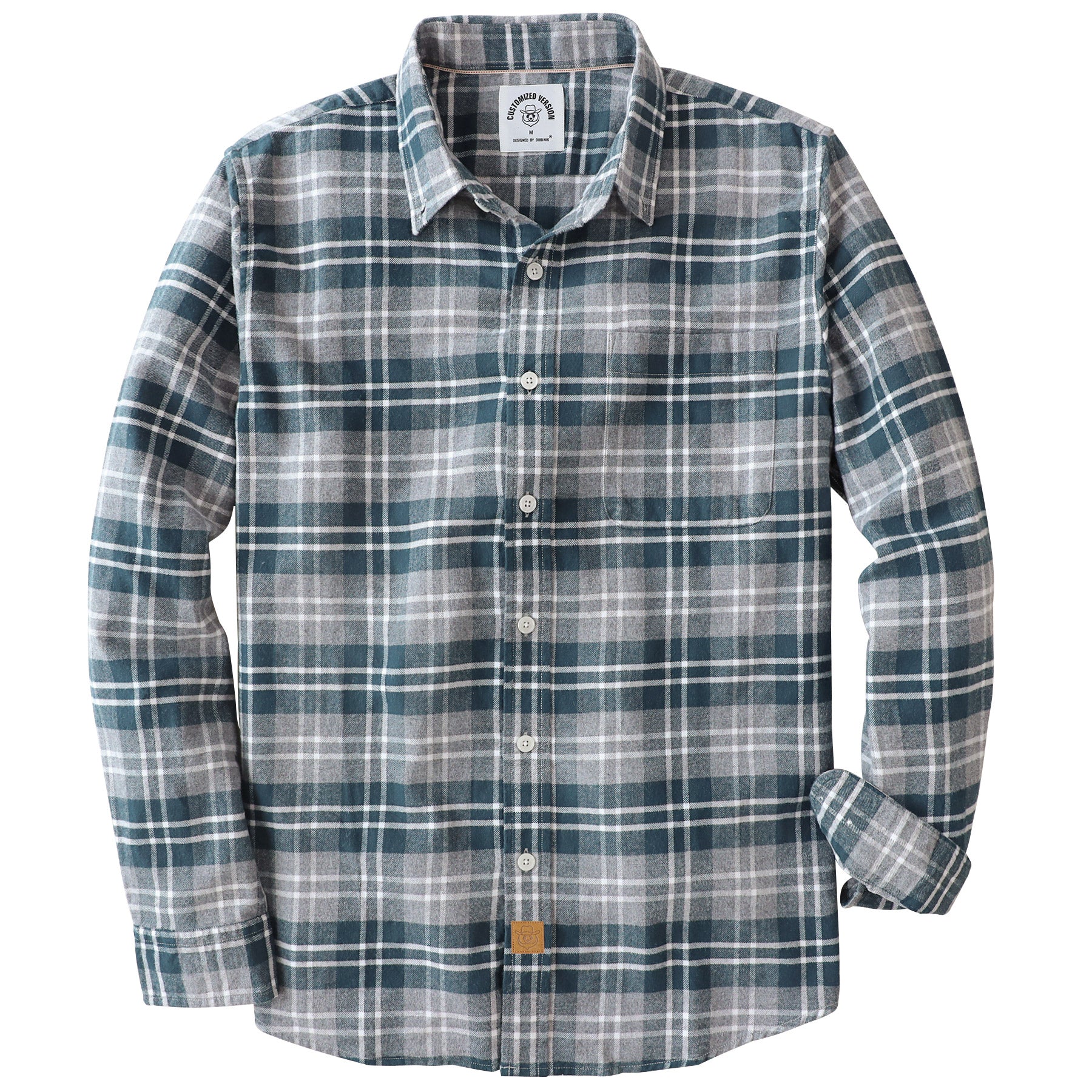 Dubinik® Flannel Shirt for Men 100% Cotton Mens Flannel Shirts Long Sleeve Plaid Soft Casual Button Down Shirt Men#66023