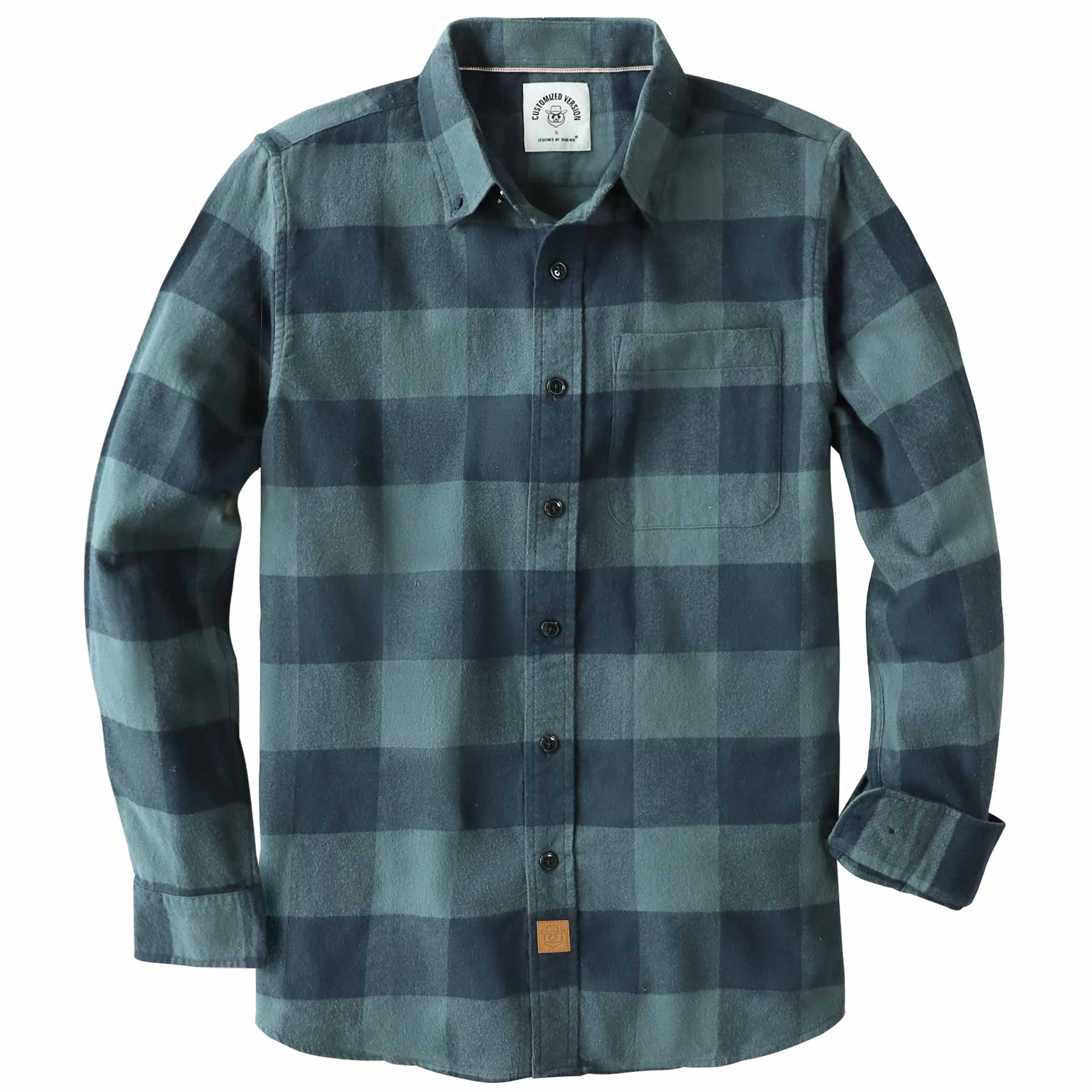 Dubinik® Flannel Shirt for Men 100% Cotton Mens Flannel Shirts Long Sleeve Plaid Soft Casual Button Down Shirt Men#66028