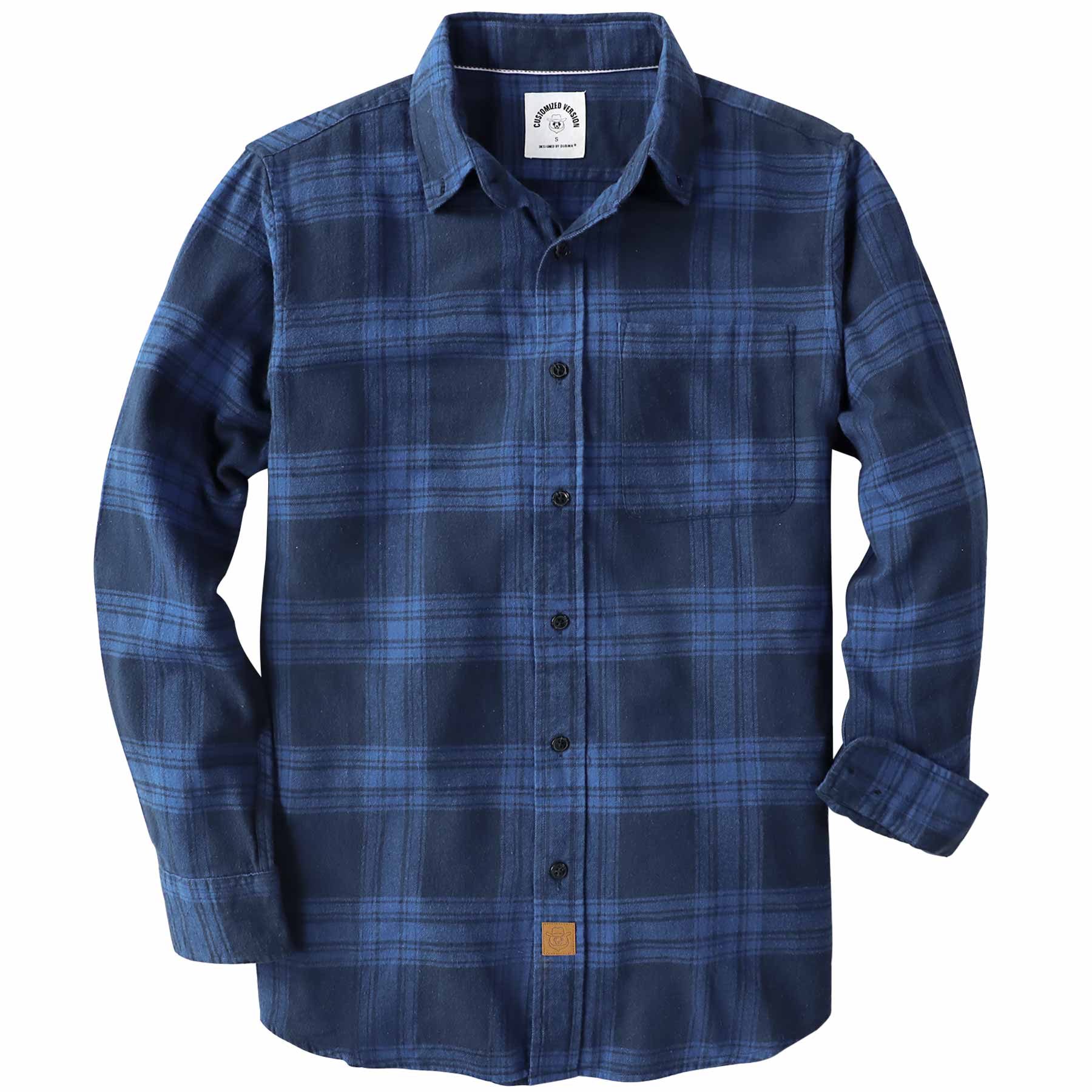 Dubinik® Flannel Shirt for Men 100% Cotton Mens Flannel Shirts Long Sleeve Plaid Soft Casual Button Down Shirt Men#66009