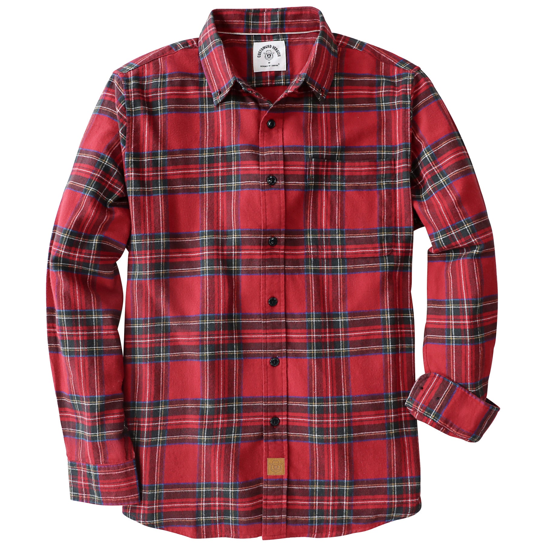 Dubinik® Flannel Shirt for Men 100% Cotton Mens Flannel Shirts Long Sleeve Plaid Soft Casual Button Down Shirt Men#66041