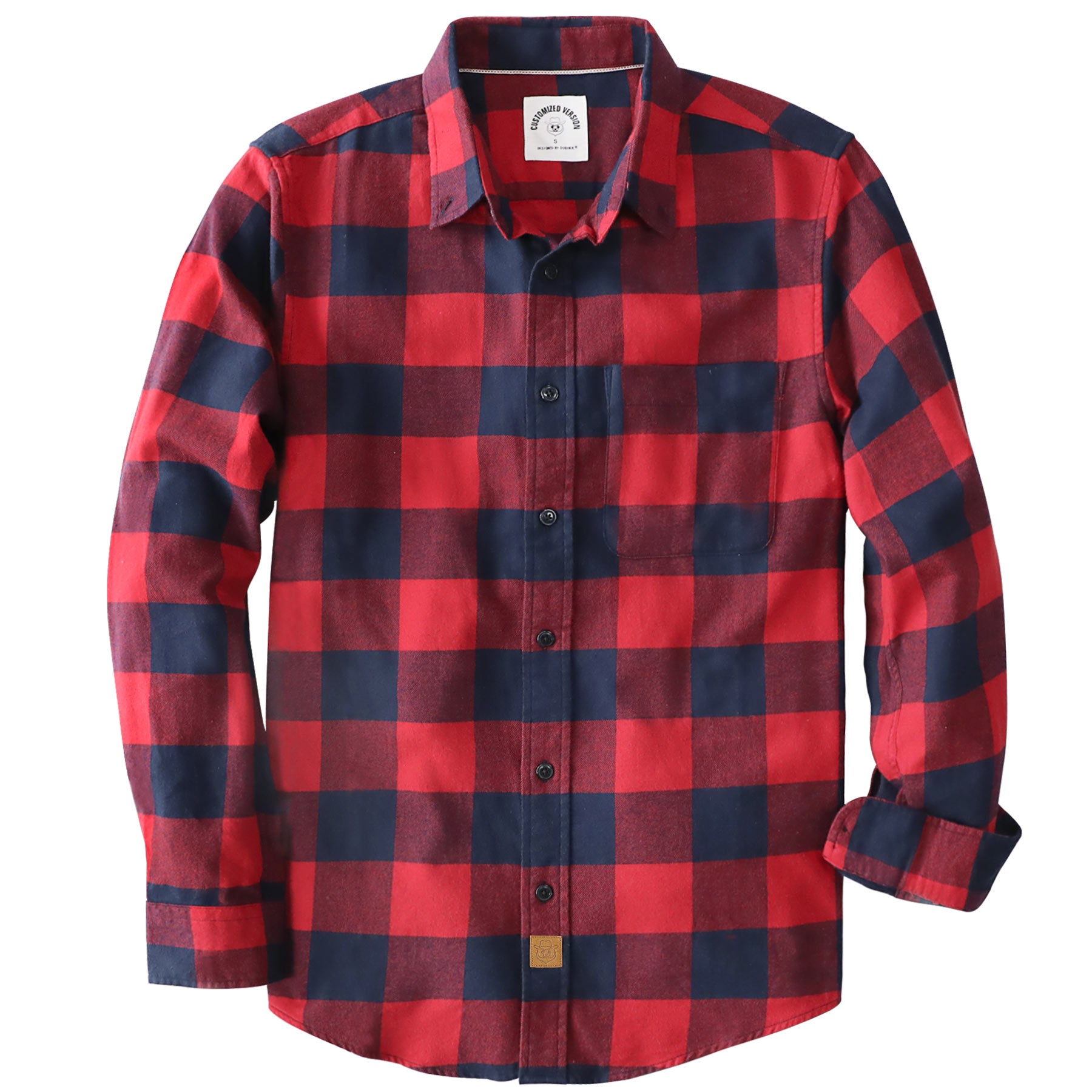 Dubinik® Flannel Shirt for Men 100% Cotton Mens Flannel Shirts Long Sleeve Plaid Soft Casual Button Down Shirt Men#66037