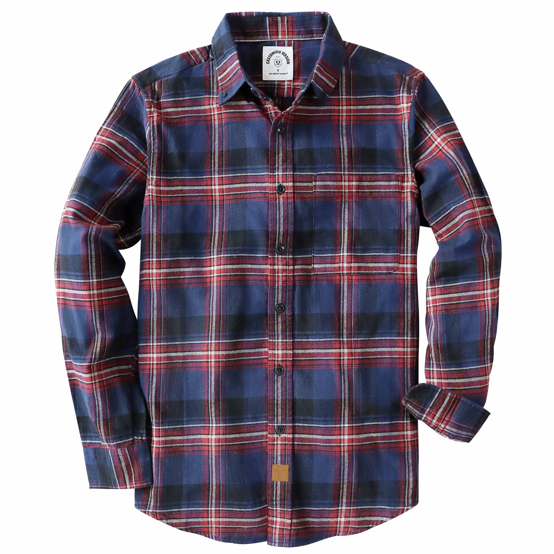 Dubinik® Flannel Shirt for Men 100% Cotton Mens Flannel Shirts Long Sleeve Plaid Soft Casual Button Down Shirt Men#66030