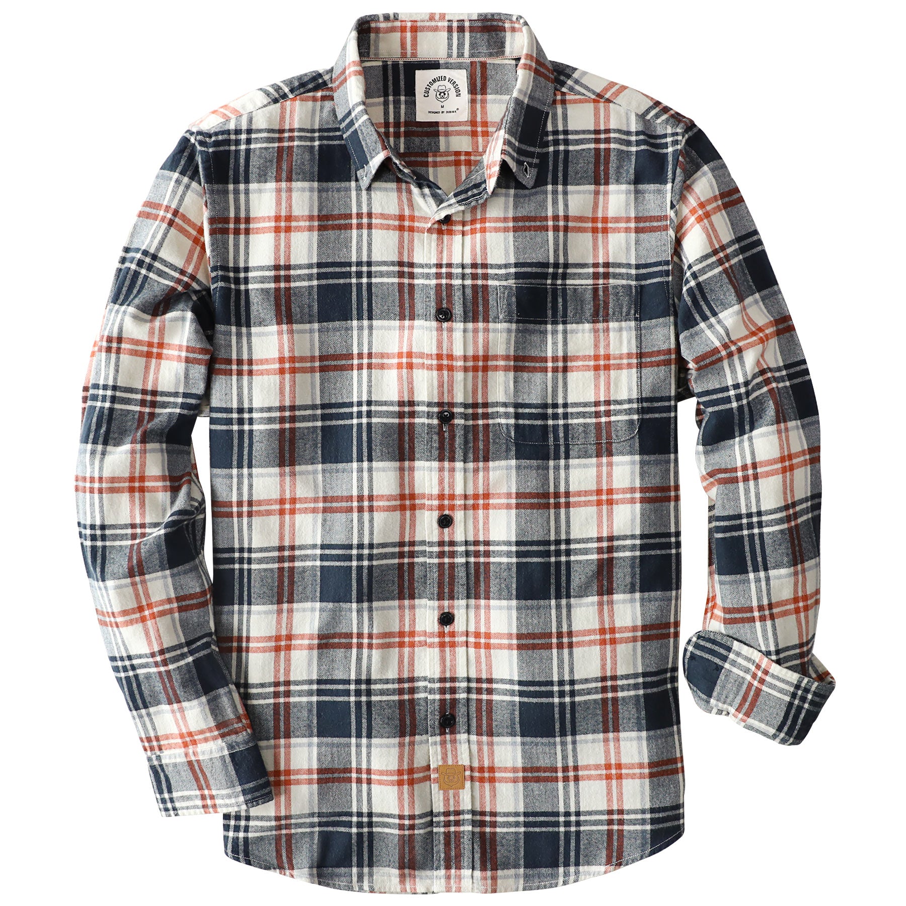 Dubinik® Flannel Shirt for Men 100% Cotton Mens Flannel Shirts Long Sleeve Plaid Soft Casual Button Down Shirt Men#66118