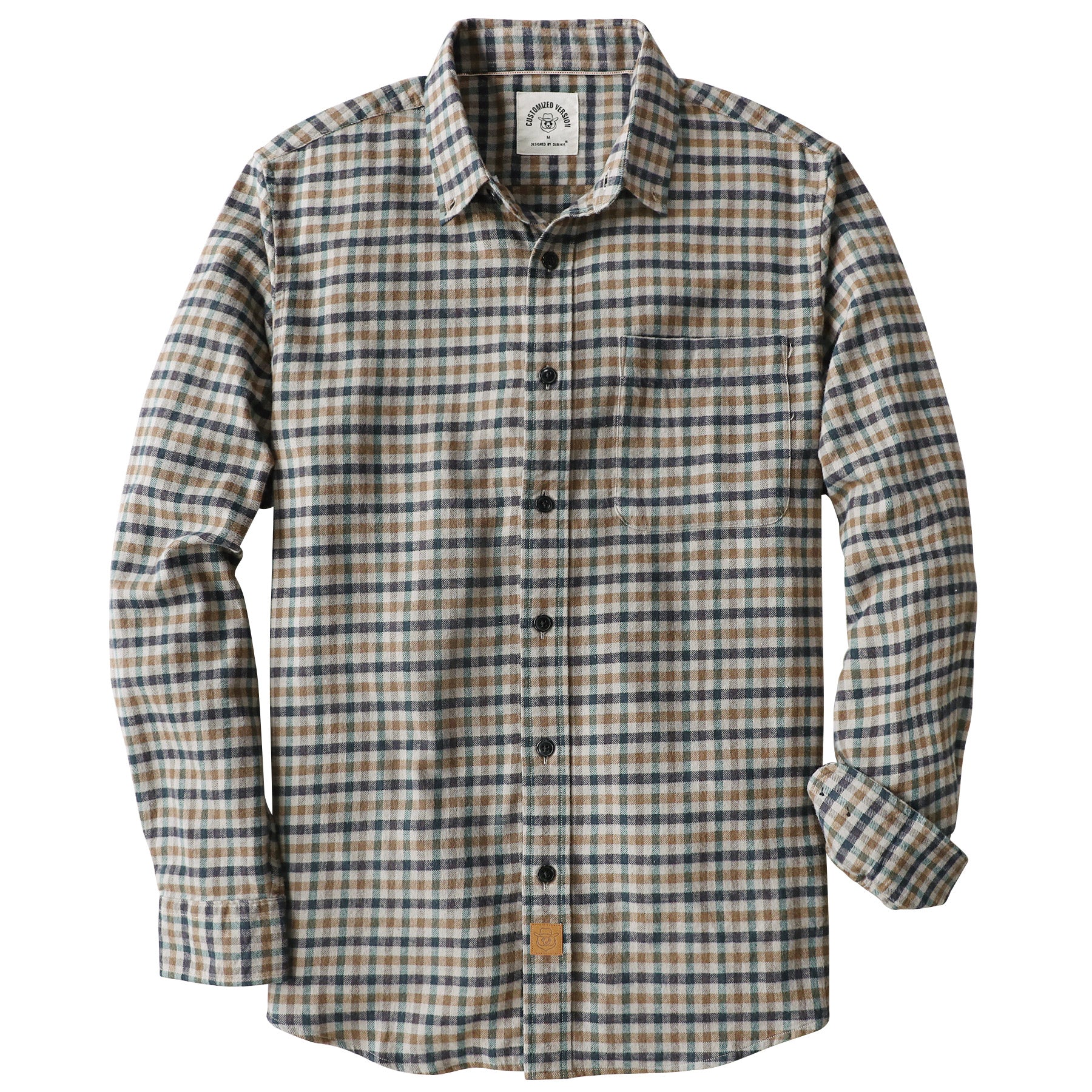 Dubinik® Flannel Shirt for Men 100% Cotton Mens Flannel Shirts Long Sleeve Plaid Soft Casual Button Down Shirt Men#66202