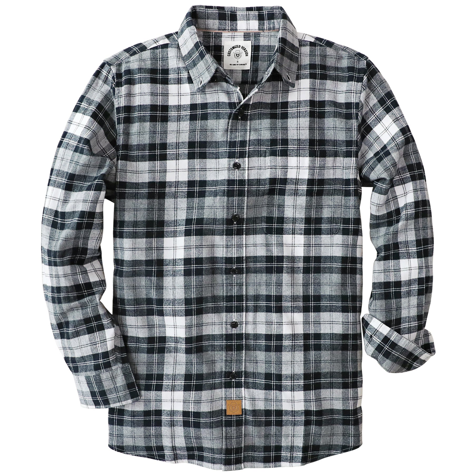 Dubinik® Flannel Shirt for Men 100% Cotton Mens Flannel Shirts Long Sleeve Plaid Soft Casual Button Down Shirt Men#660116