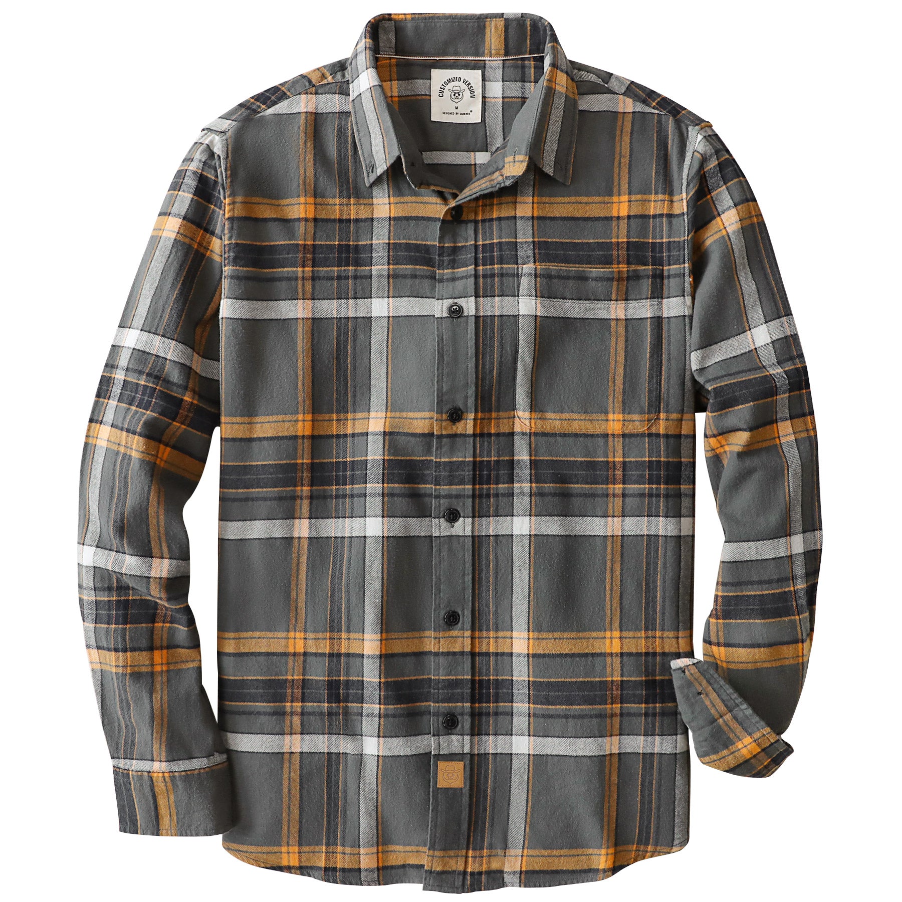 Dubinik® Flannel Shirt for Men 100% Cotton Mens Flannel Shirts Long Sleeve Plaid Soft Casual Button Down Shirt Men#66204