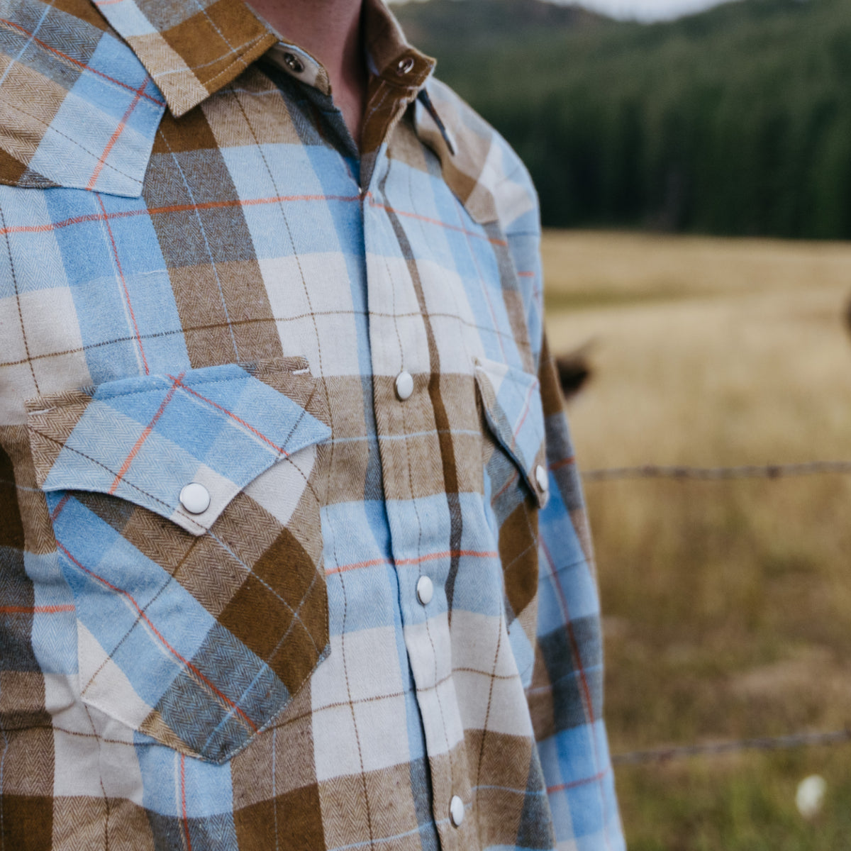 Mens Flannel Long Sleeve Pearl Snap Buttons Western Cowboy Vintage Casual Shirts #2821