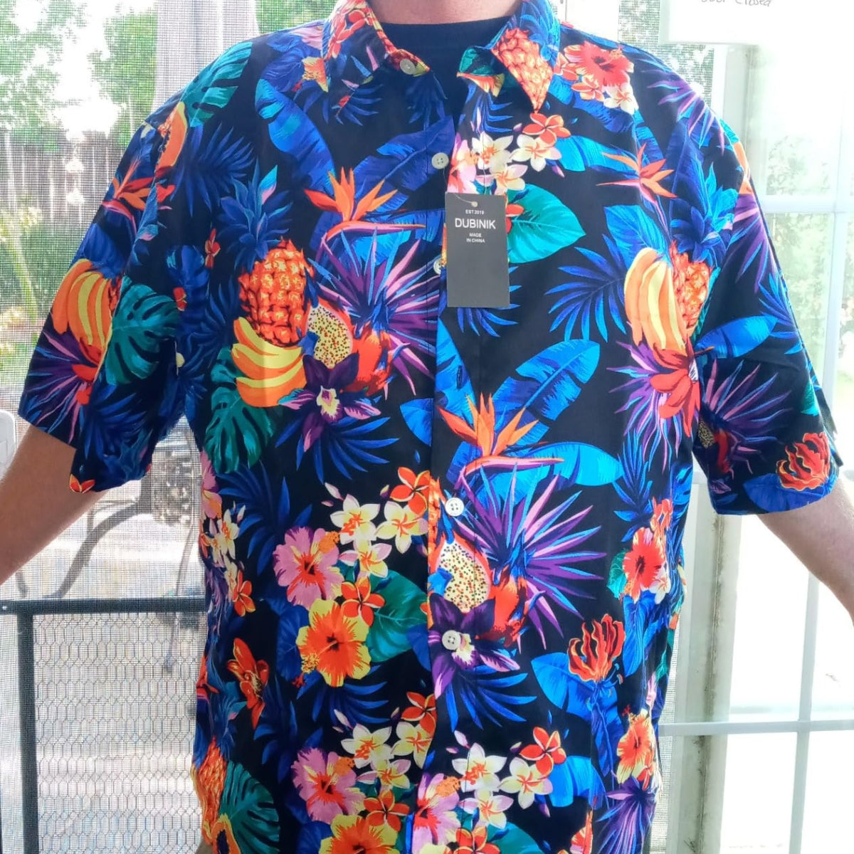 Hawaiian Shirt for Men Aloha Tropical Short Sleeve Button Down Print Beach Shirts #2606