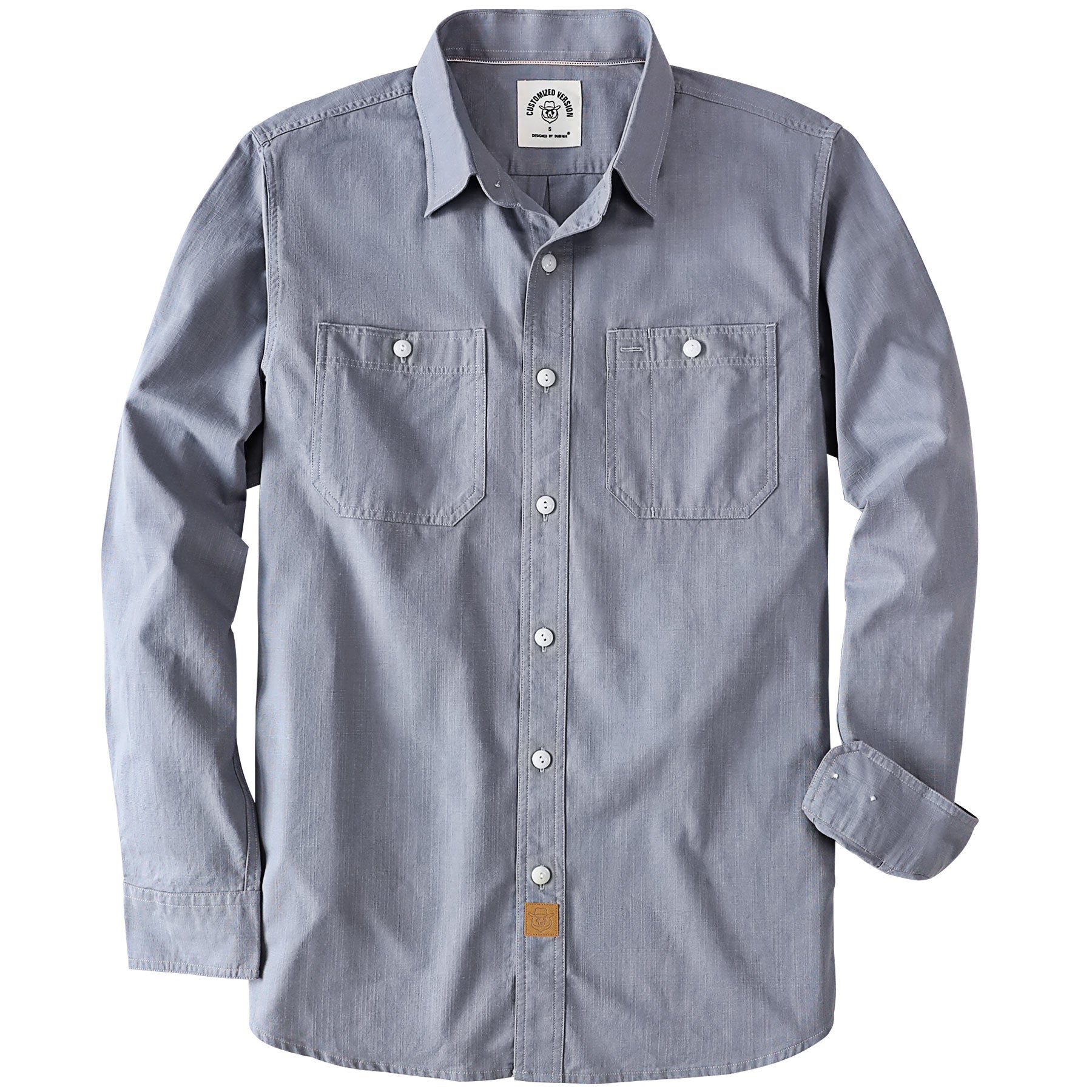 Dubinik® Chambray Long Sleeve Denim Workshirt with Pockets#58006