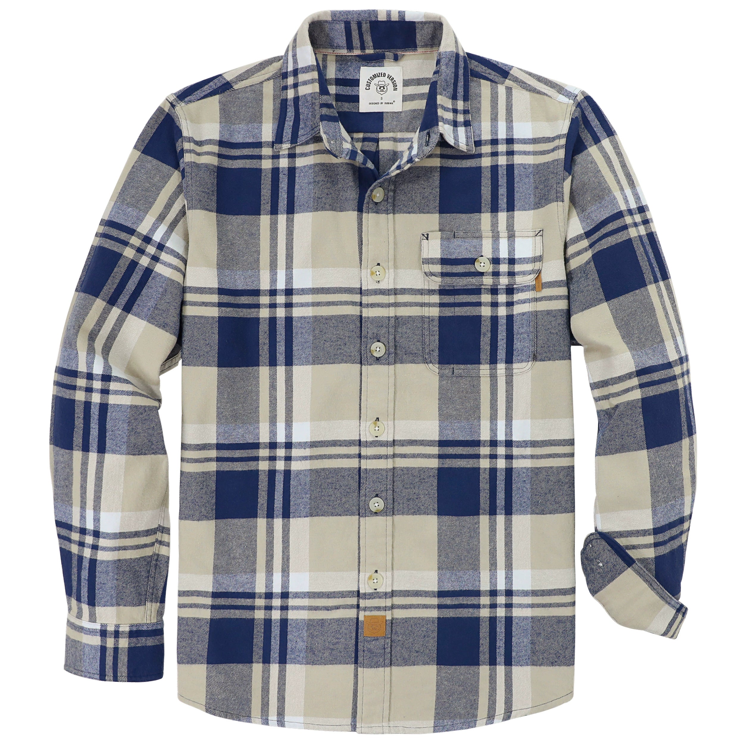 Dubinik®Mens Flannel Shirts Long Sleeve Flannel Shirt For Men Warm Casual Soft Cotton Button Down Plaid Mens Flannel Shirt #3421