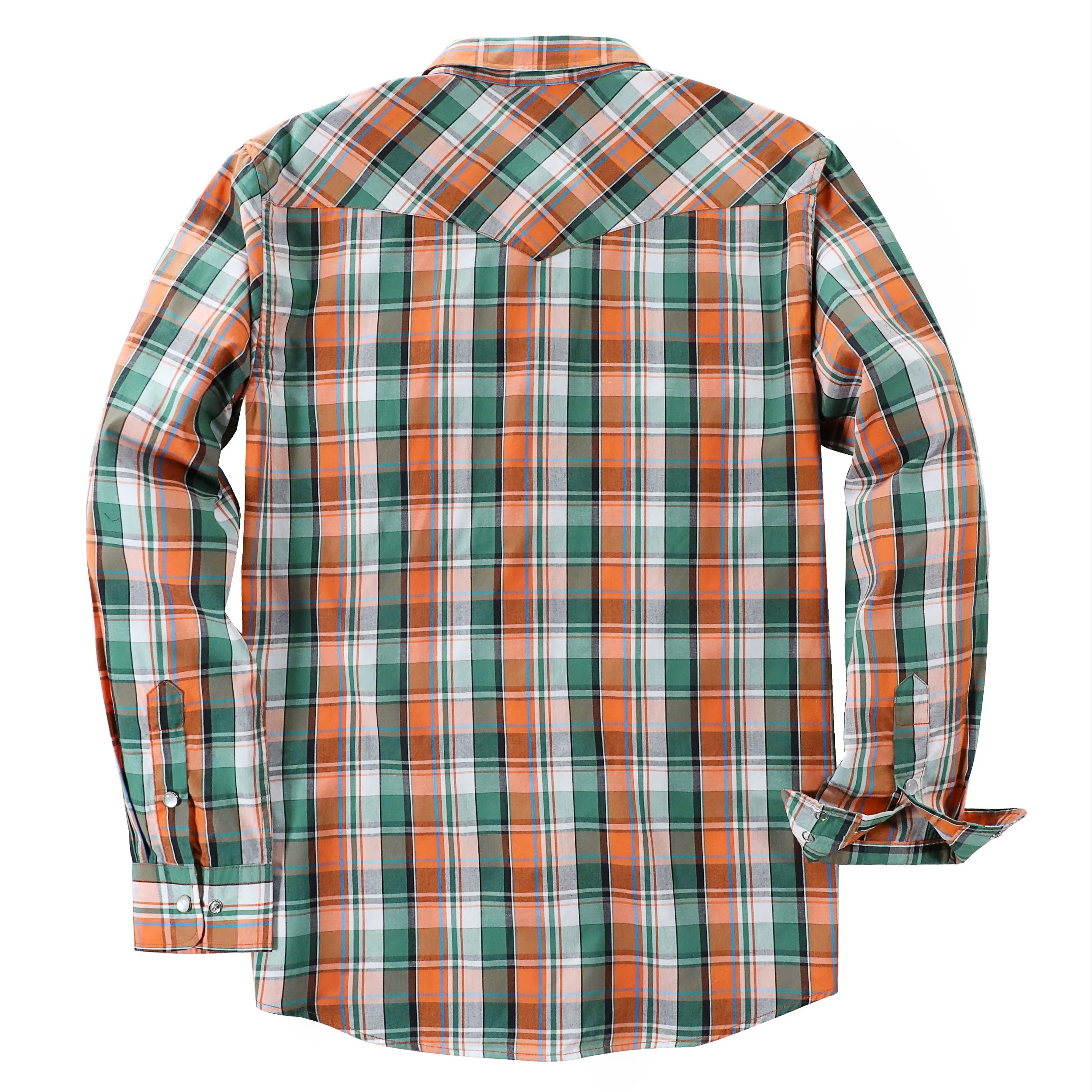 Dubinik® Pearl Snap Shirts for Men Long Sleeve Western Shirts for Men Vintage Casual Plaid Shirt Cowboy Shirts for Men#42020