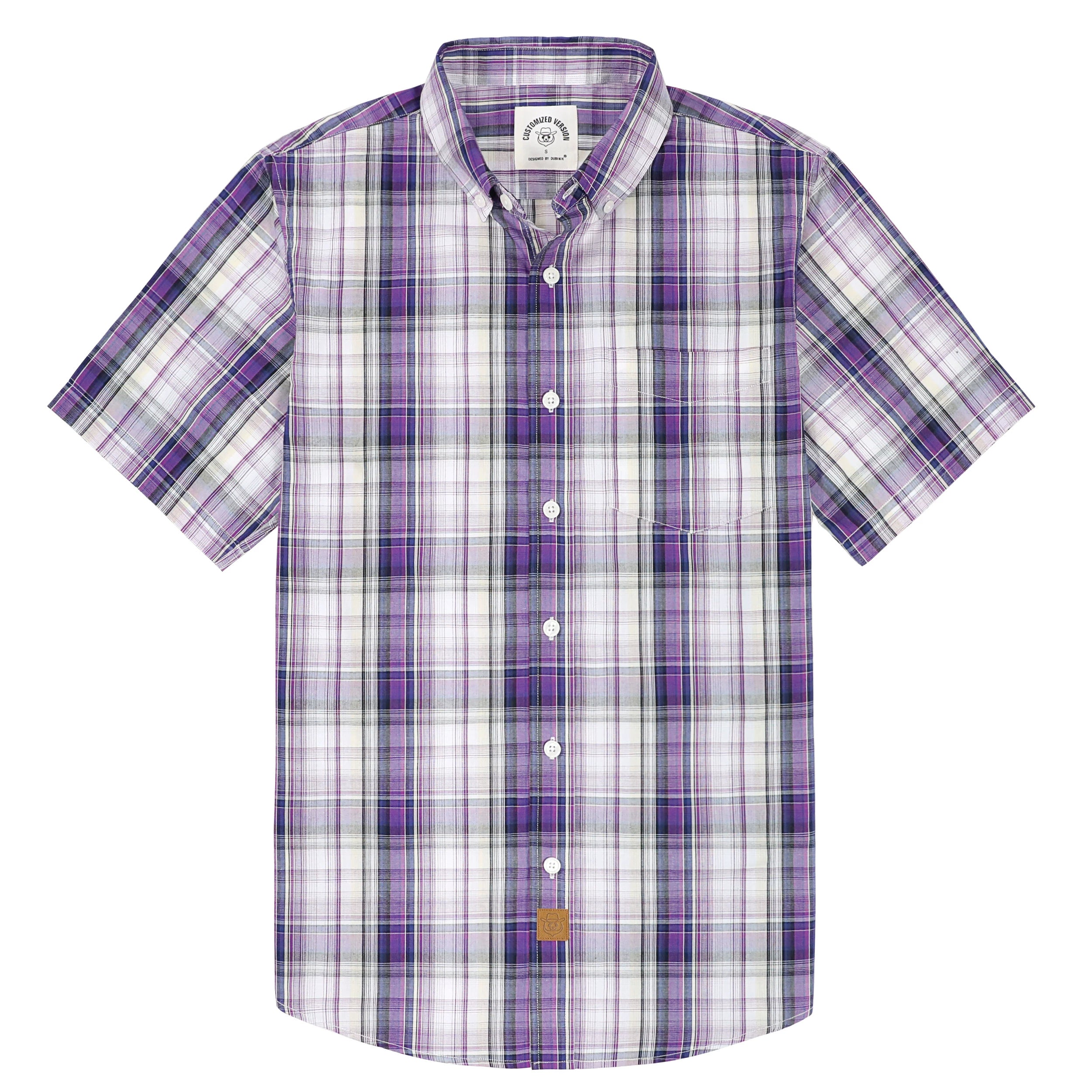 Dubinik® Mens Short Sleeve Button Down Shirts Summer Vintage Short Sleeve Button Down Men Lightweight Men's Casual Shirts#51008