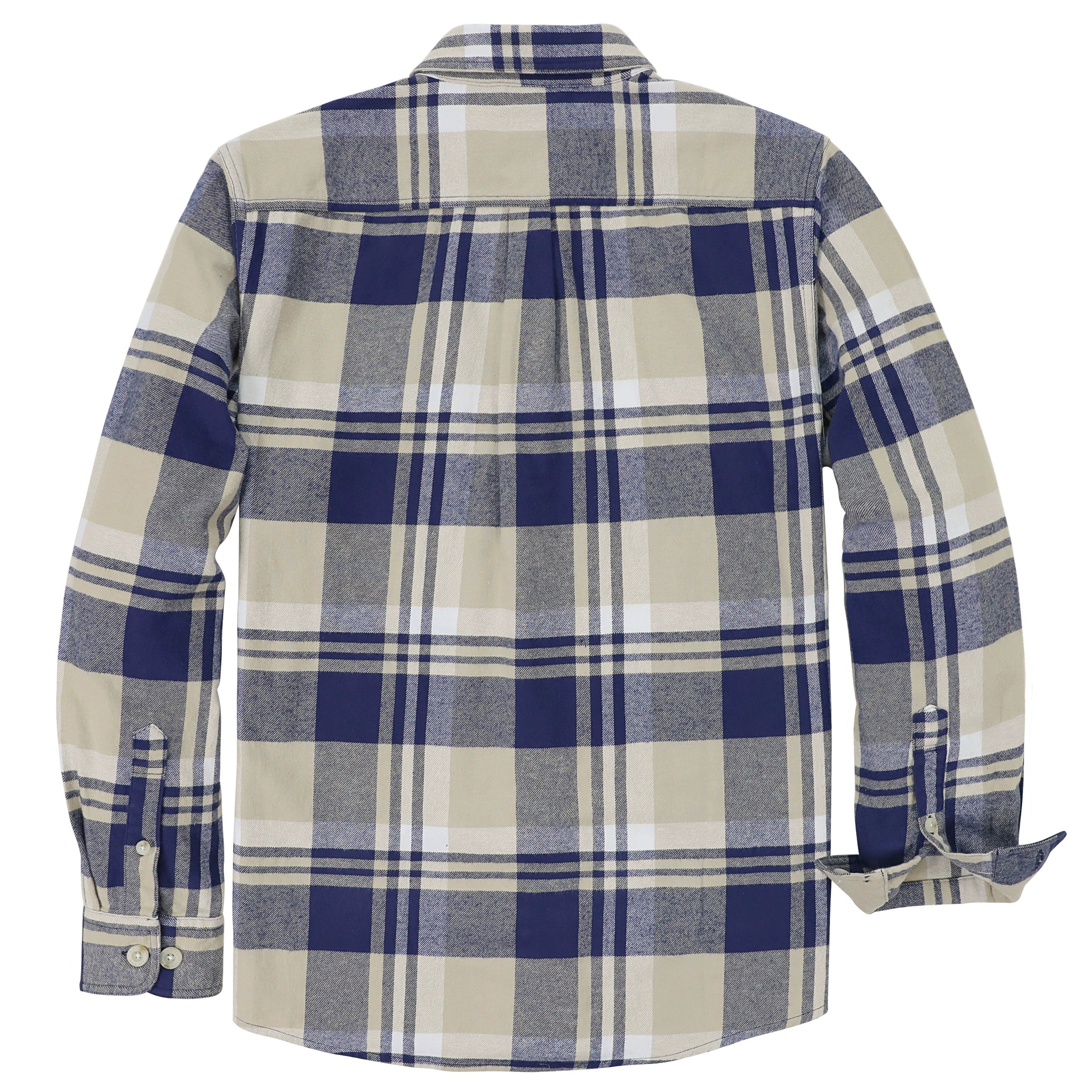 Dubinik® Mens Long Sleeve Midweight Flannel Shirt Warm Casual Soft Cotton Button Down Plaid Shirt #3421