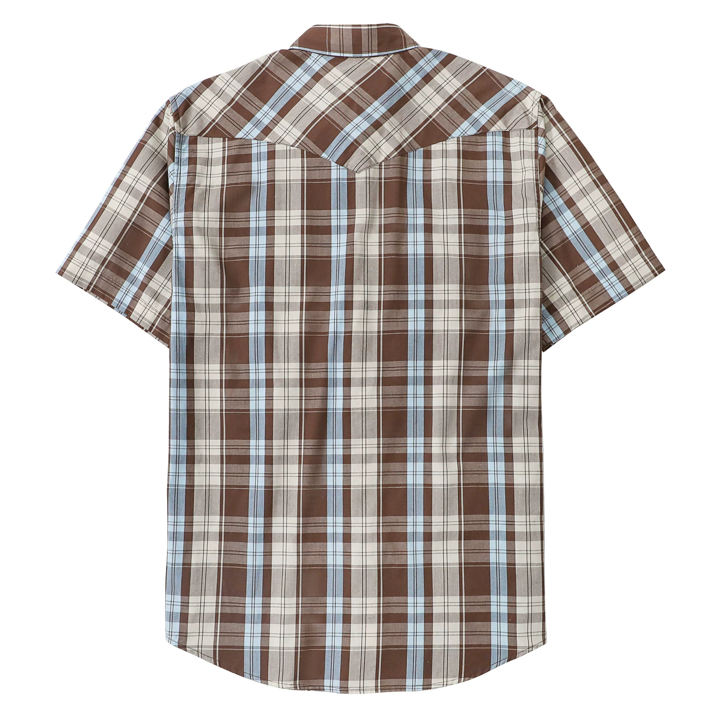 Dubinik® Western Shirts for Men Short Sleeve Plaid Pearl Snap Shirts for Men Button Up Shirt Cowboy Casual Work Shirt#41001