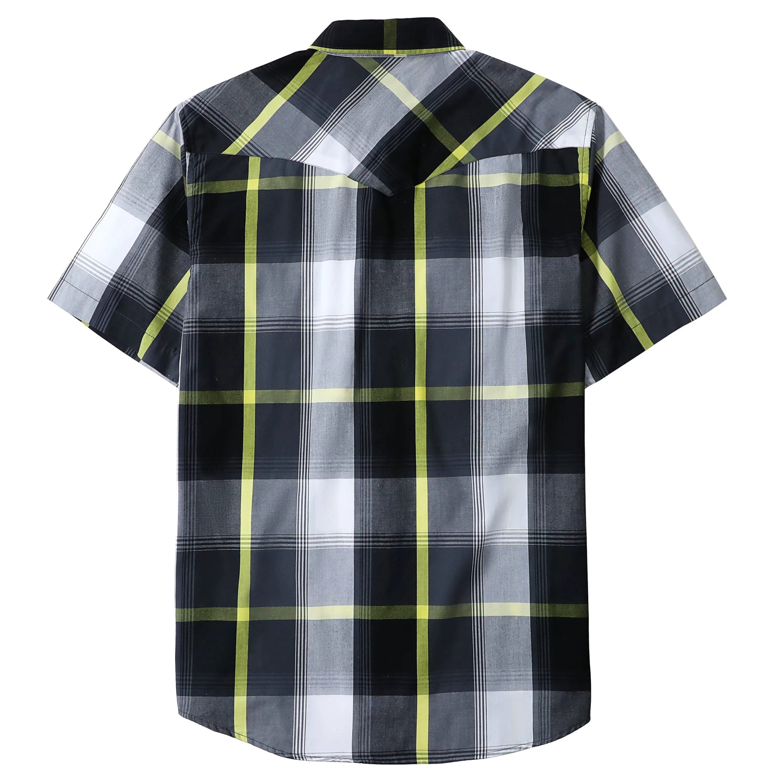 Dubinik® Western Shirts for Men Short Sleeve Plaid Pearl Snap Shirts for Men Button Up Shirt Cowboy Casual Work Shirt#41017
