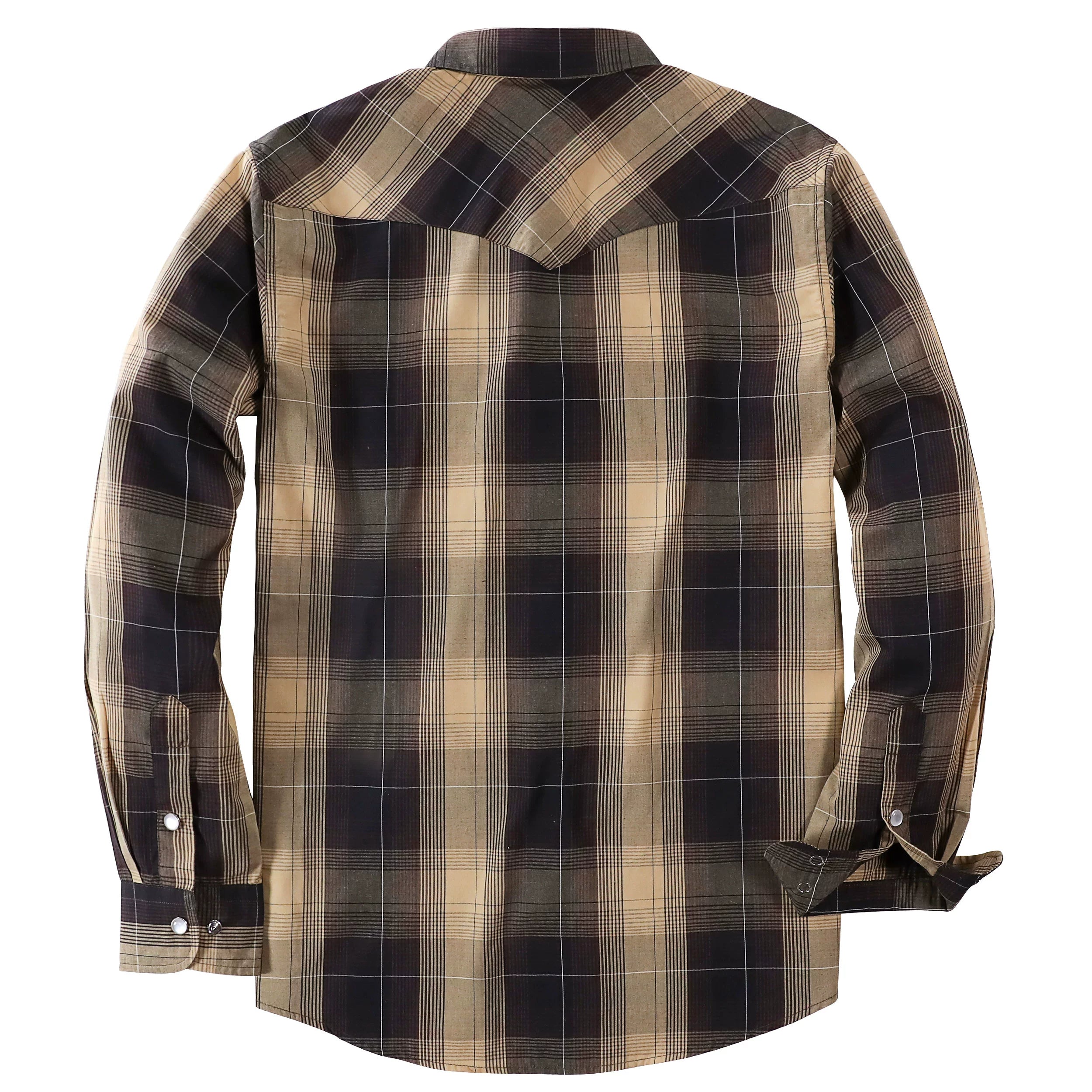 Dubinik® Pearl Snap Shirts for Men Long Sleeve Western Shirts for Men Vintage Casual Plaid Shirt Cowboy Shirts for Men#42027
