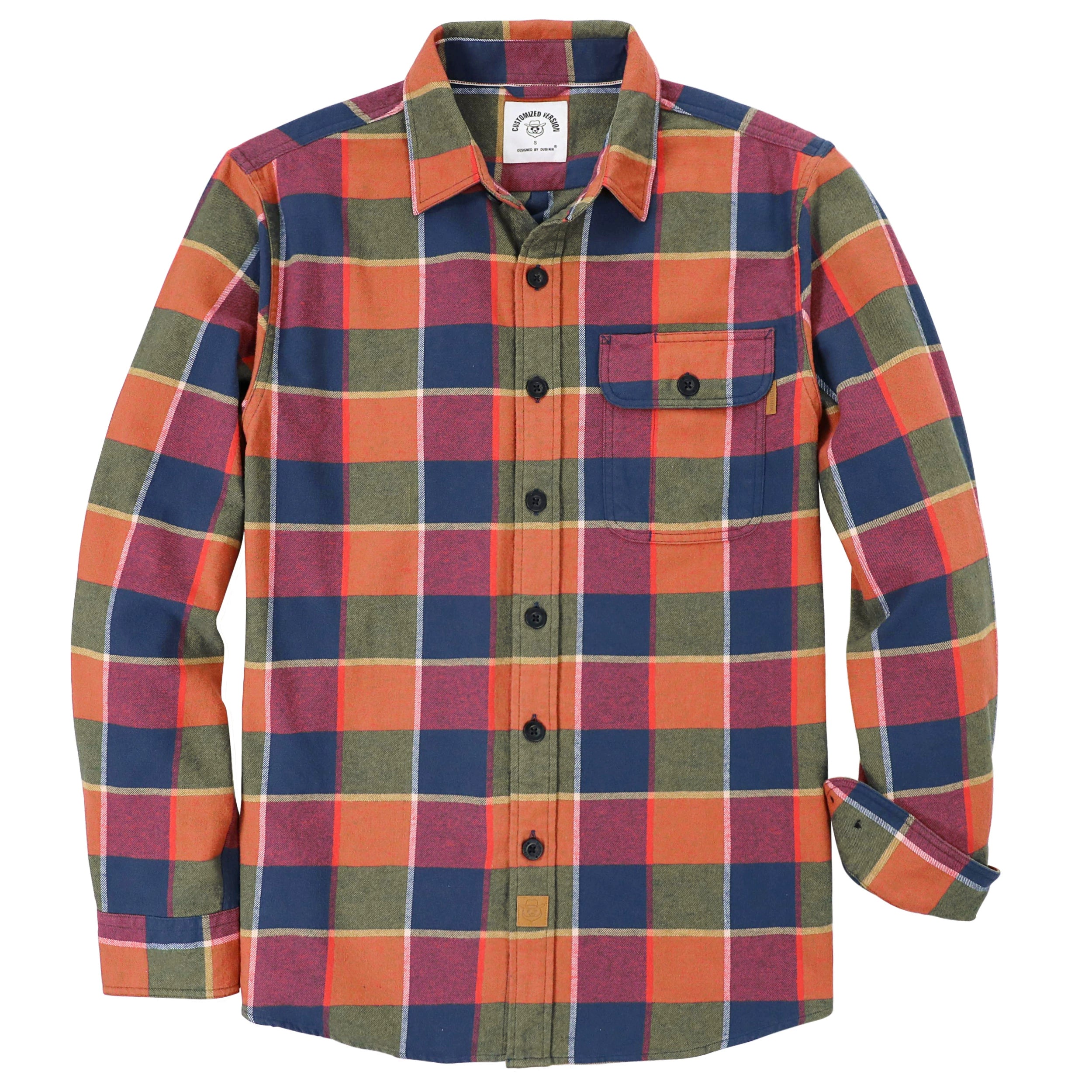 Dubinik®Mens Flannel Shirts Long Sleeve Flannel Shirt For Men Warm Casual Soft Cotton Button Down Plaid Mens Flannel Shirt #3423