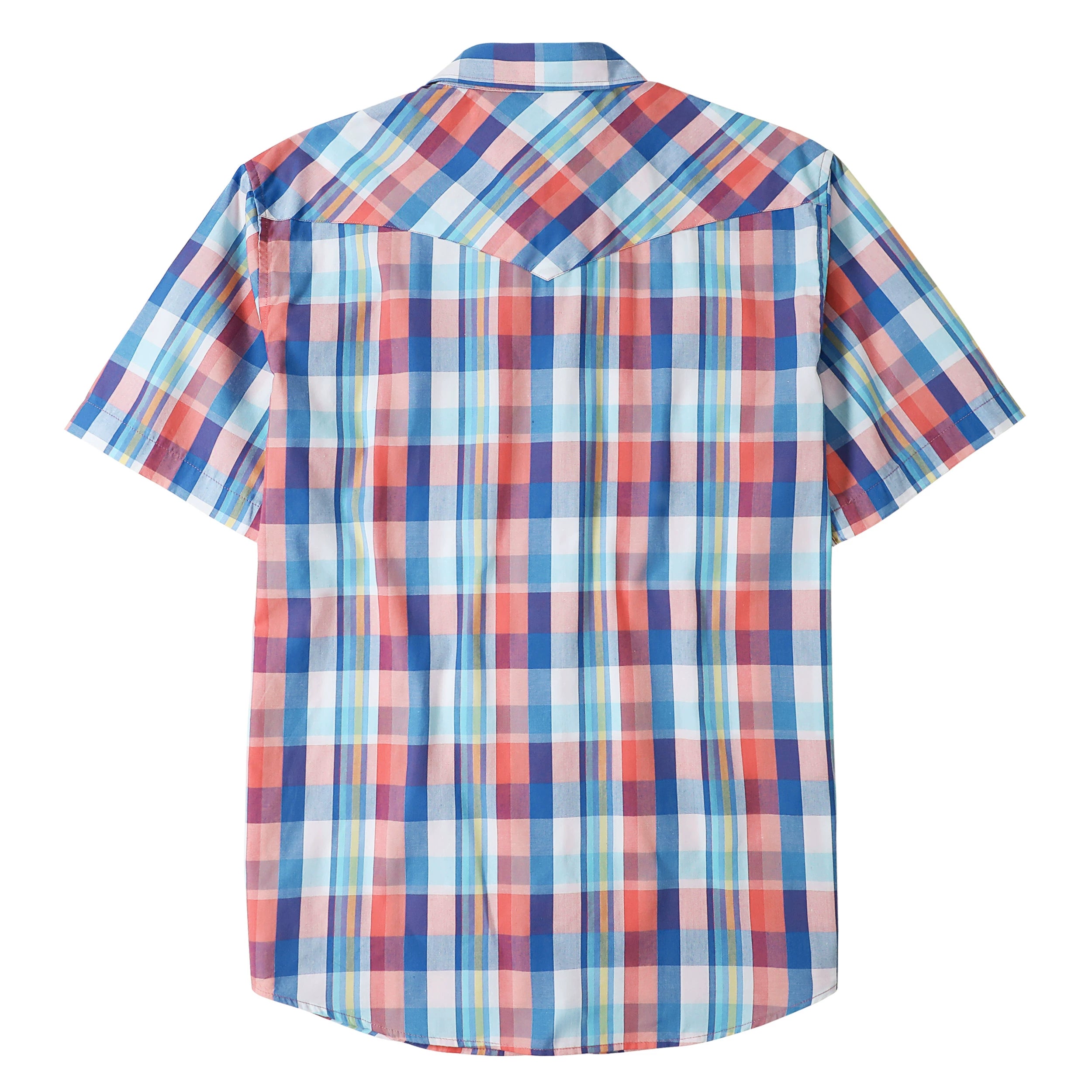 Dubinik® Western Shirts for Men Short Sleeve Plaid Pearl Snap Shirts for Men Button Up Shirt Cowboy Casual Work Shirt#41021