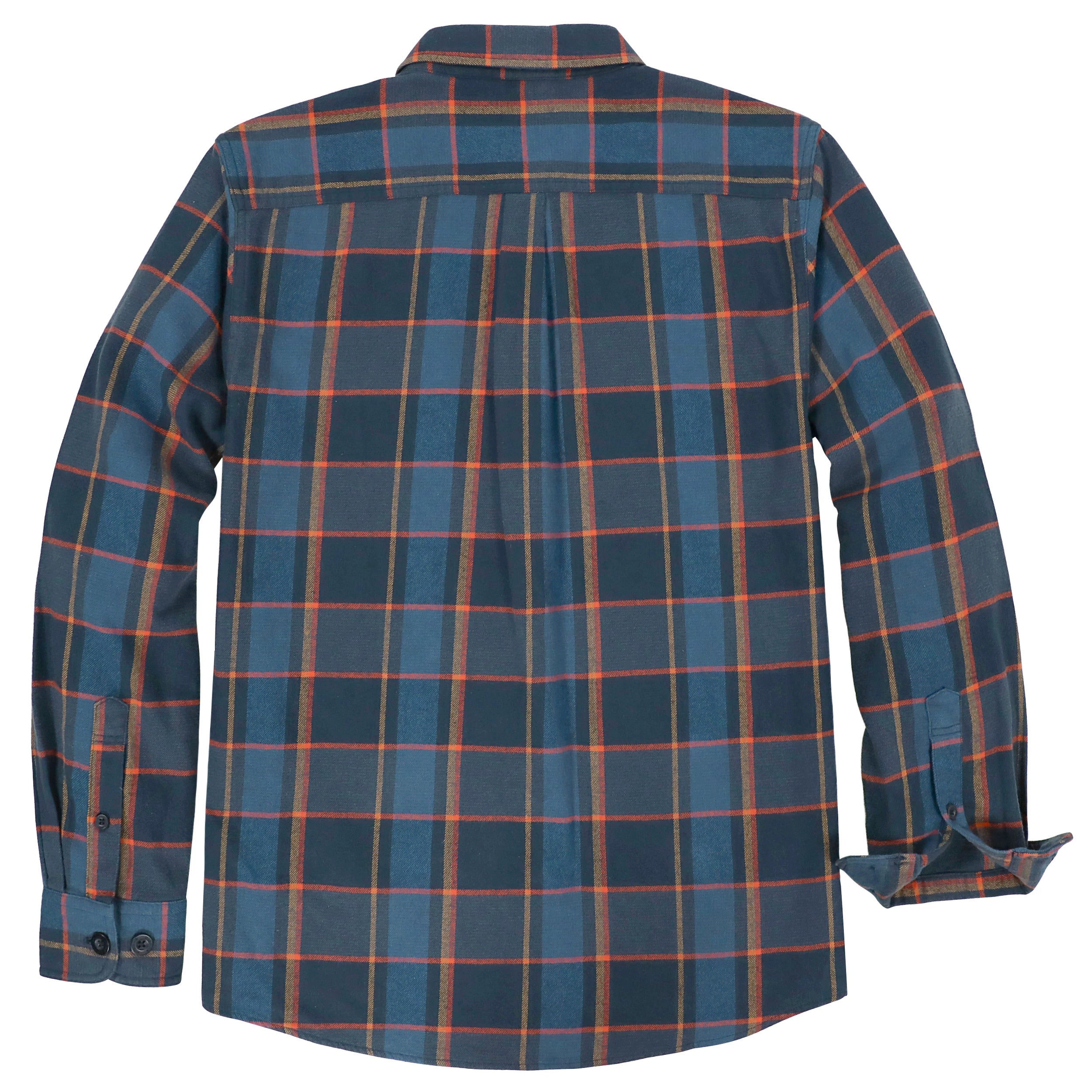 Dubinik® Mens Long Sleeve Midweight Flannel Shirt Warm Casual Soft Cotton Button Down Plaid Shirt #3415