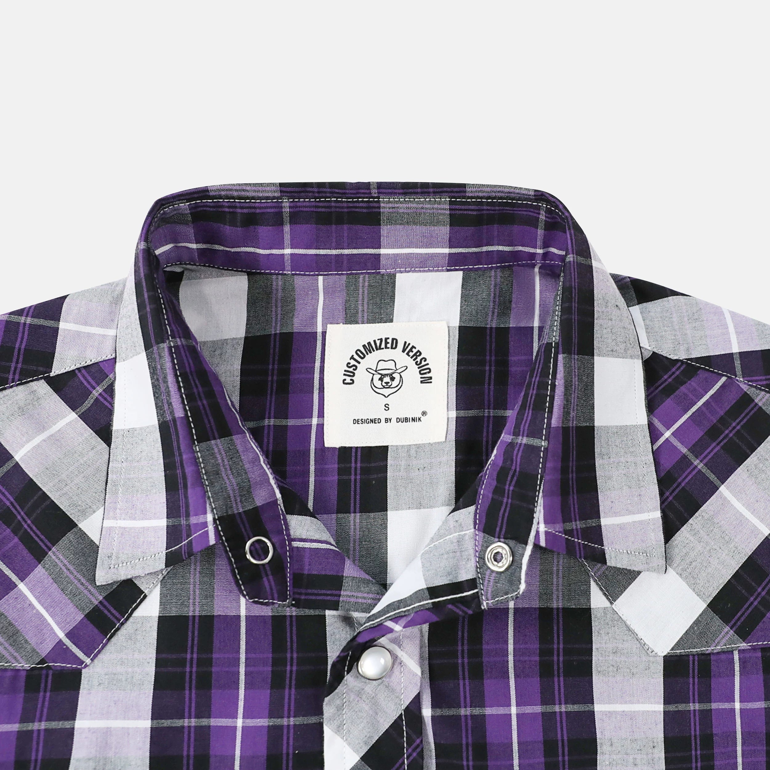 Dubinik® Western Shirts for Men Short Sleeve Plaid Pearl Snap Shirts for Men Button Up Shirt Cowboy Casual Work Shirt#41033