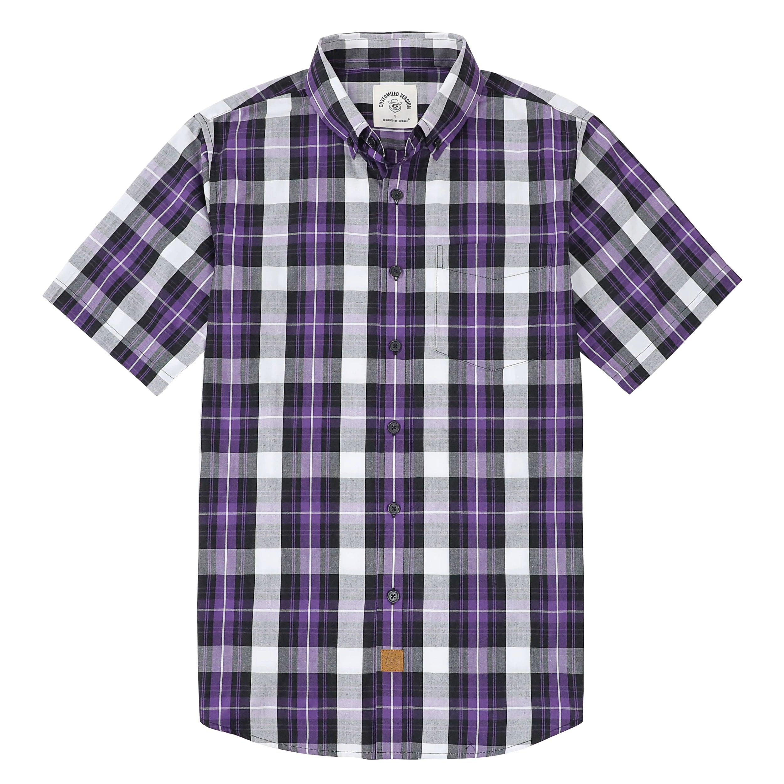 Dubinik® Mens Short Sleeve Button Down Shirts Summer Vintage Short Sleeve Button Down Men Lightweight Men's Casual Shirts#51033