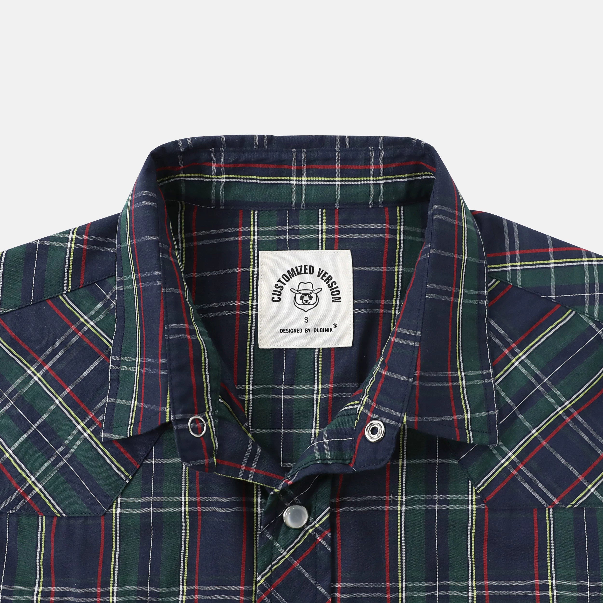 Dubinik® Western Shirts for Men Short Sleeve Plaid Pearl Snap Shirts for Men Button Up Shirt Cowboy Casual Work Shirt#41032
