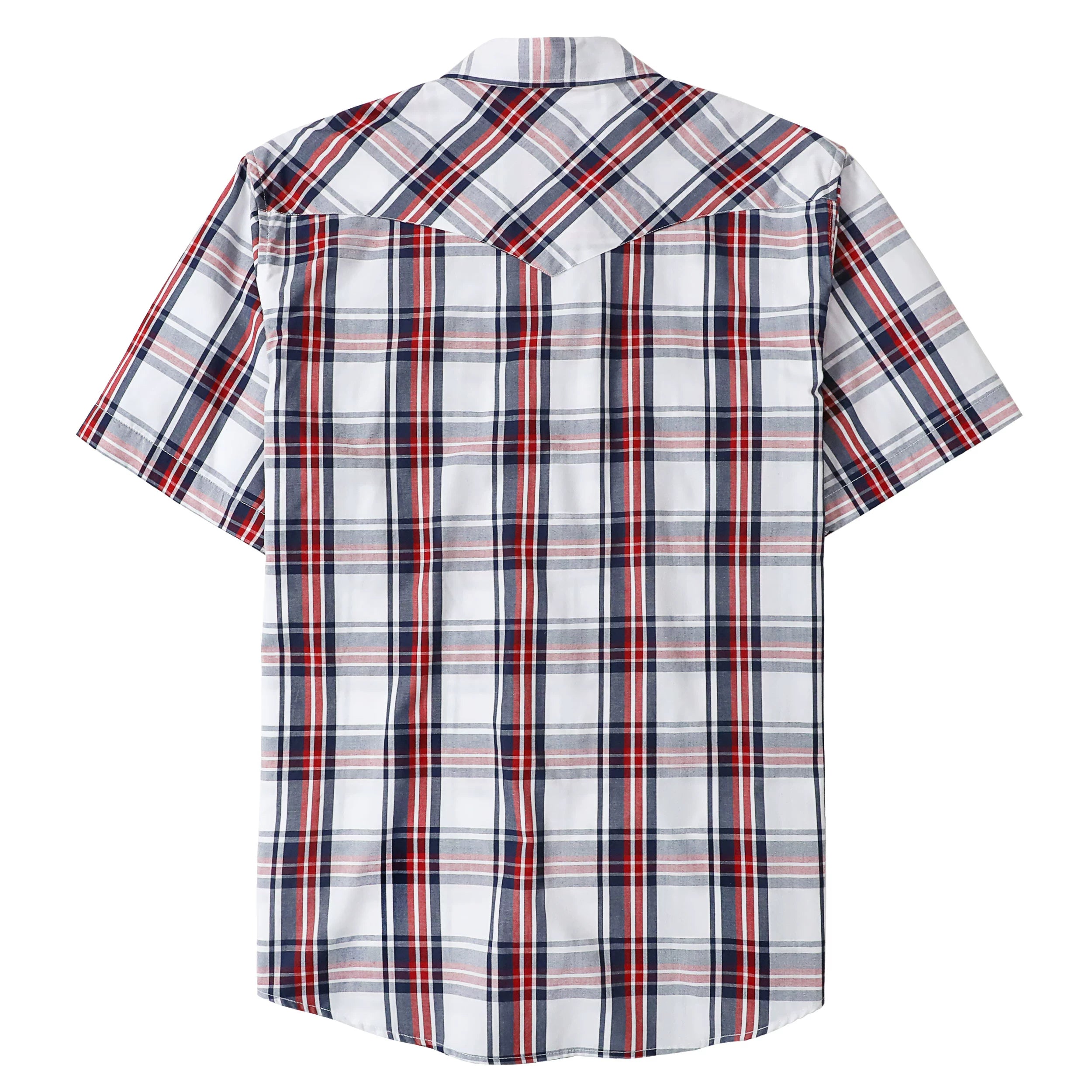 Dubinik® Western Shirts for Men Short Sleeve Plaid Pearl Snap Shirts for Men Button Up Shirt Cowboy Casual Work Shirt#41025