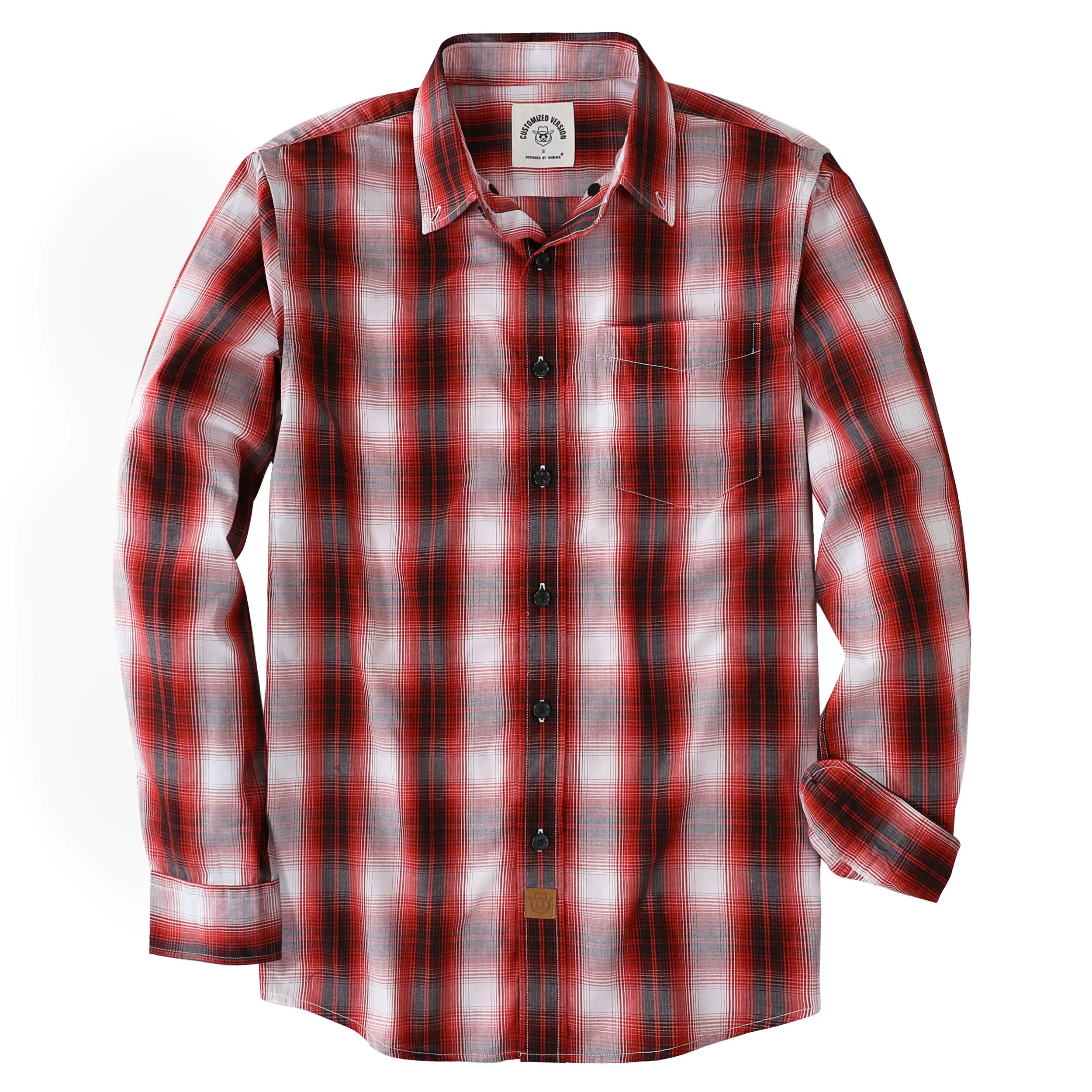 Dubinik®Mens Shirts Long Sleeve Shirts For Men Casual Button Down Vintage Plaid Pocket Soft Mens Button Up Shirts Long Sleeve#52028