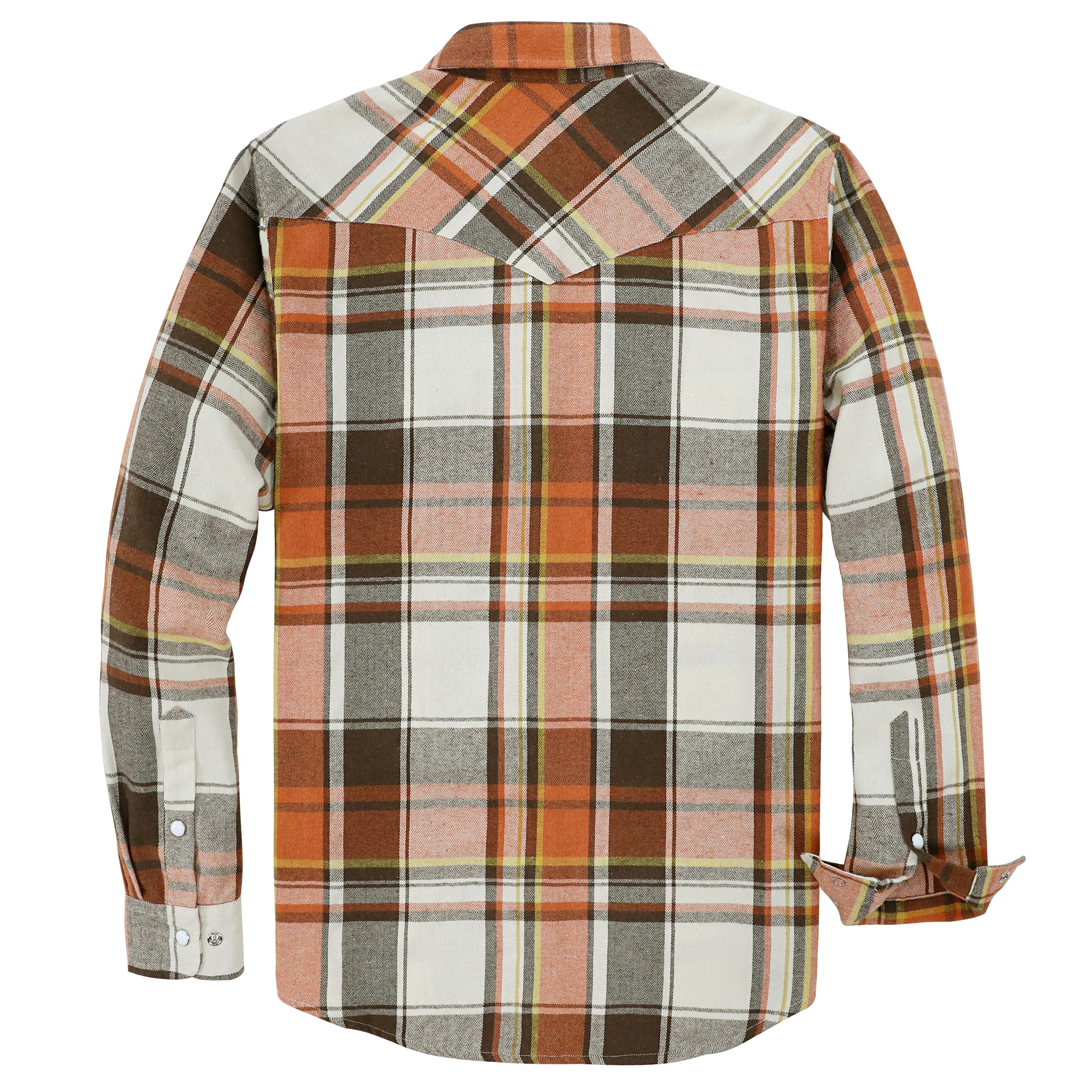 Dubinik® Flannel Shirt For Men Western Cowboy Pearl Snap Shirts For Men Long Sleeve Vintage Buttons Down Plaid Shirt #28507