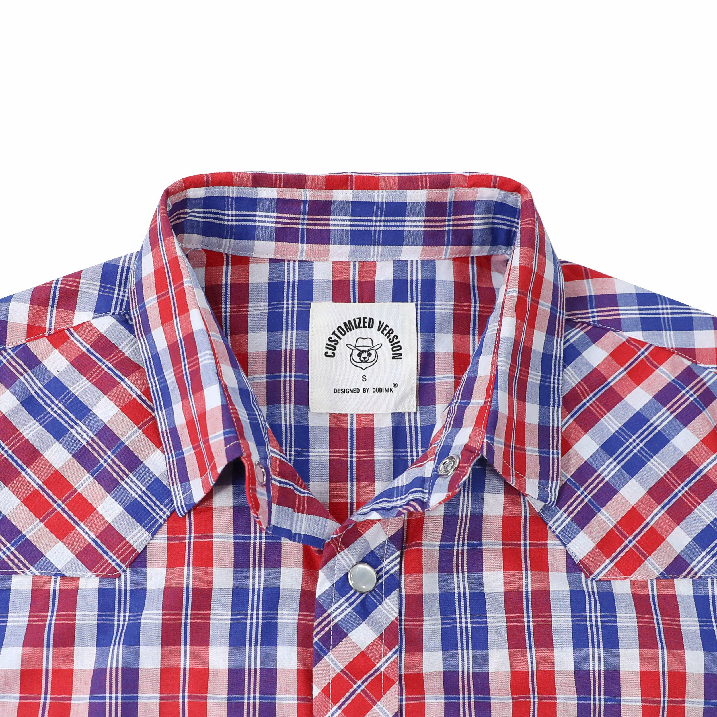 Dubinik® Pearl Snap Shirts for Men Long Sleeve Western Shirts for Men Vintage Casual Plaid Shirt Cowboy Shirts for Men#42013