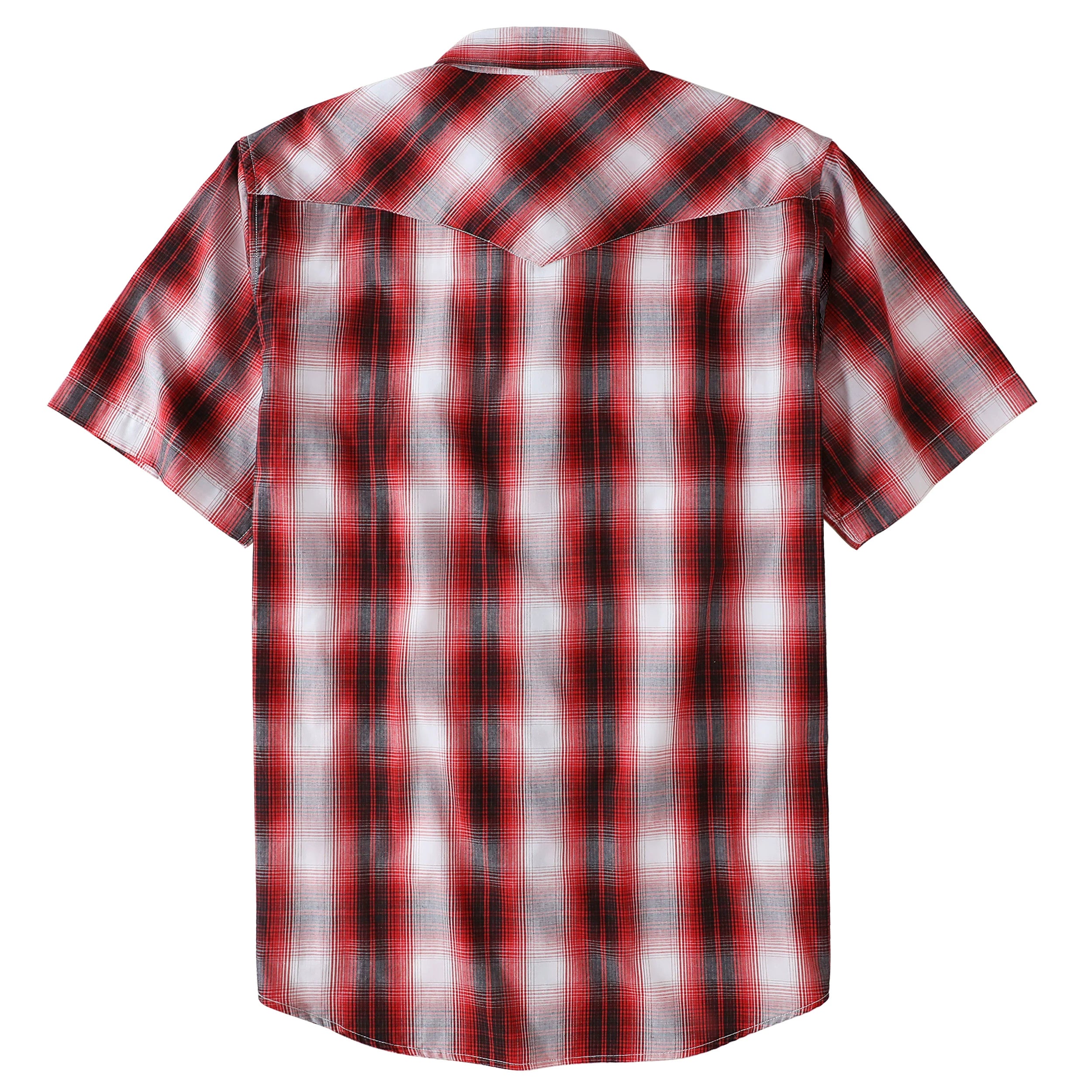 Dubinik® Western Shirts for Men Short Sleeve Plaid Pearl Snap Shirts for Men Button Up Shirt Cowboy Casual Work Shirt#41028