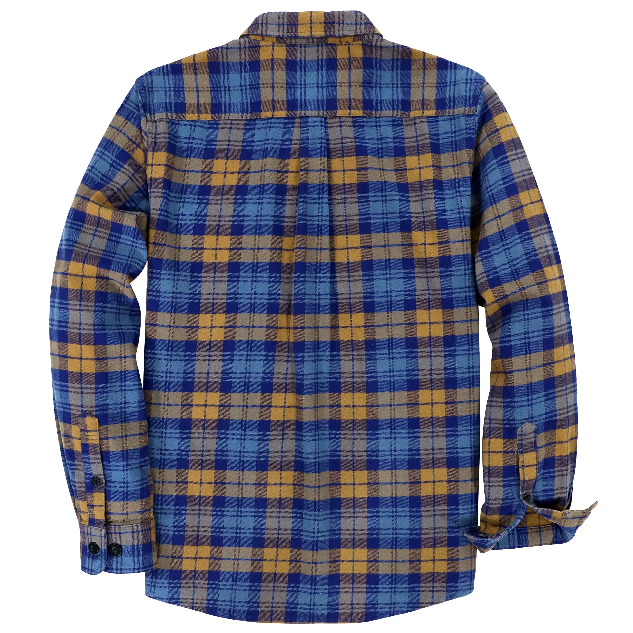 Dubinik® Mens Long Sleeve Midweight Flannel Shirt Warm Casual Soft Cotton Button Down Plaid Shirt #3408