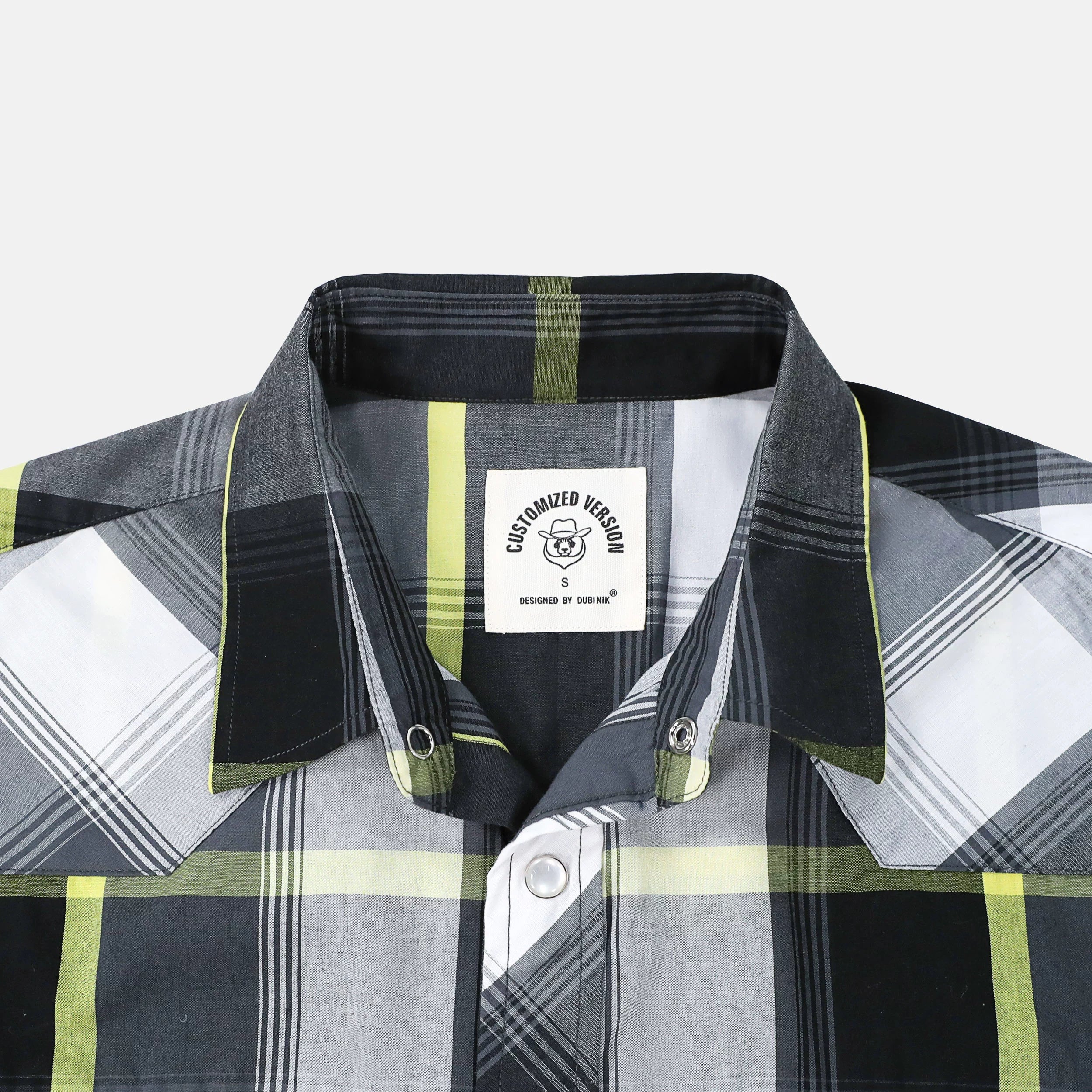 Dubinik® Western Shirts for Men Short Sleeve Plaid Pearl Snap Shirts for Men Button Up Shirt Cowboy Casual Work Shirt#41017