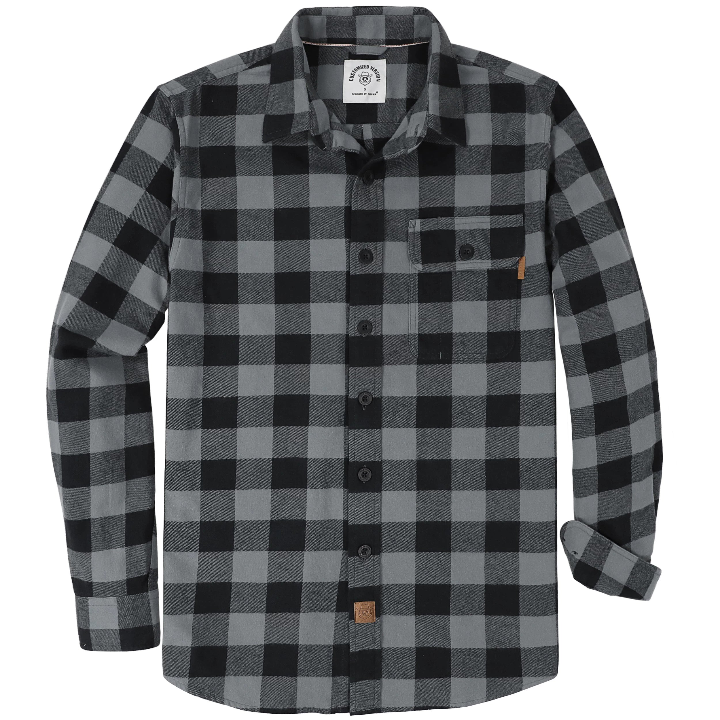 Dubinik®Mens Flannel Shirts Long Sleeve Flannel Shirt For Men Warm Casual Soft Cotton Button Down Plaid Mens Flannel Shirt #3403